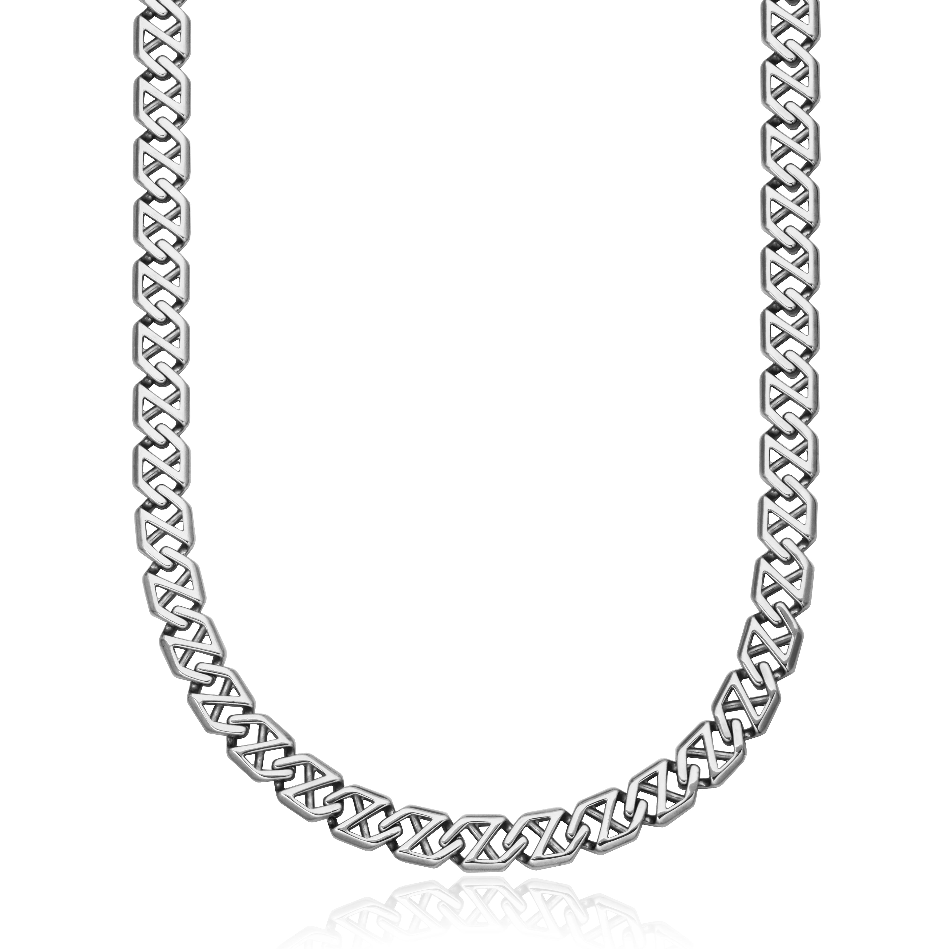 Steelx Hexagon Link Chain  Necklace 10Mm 22.25''