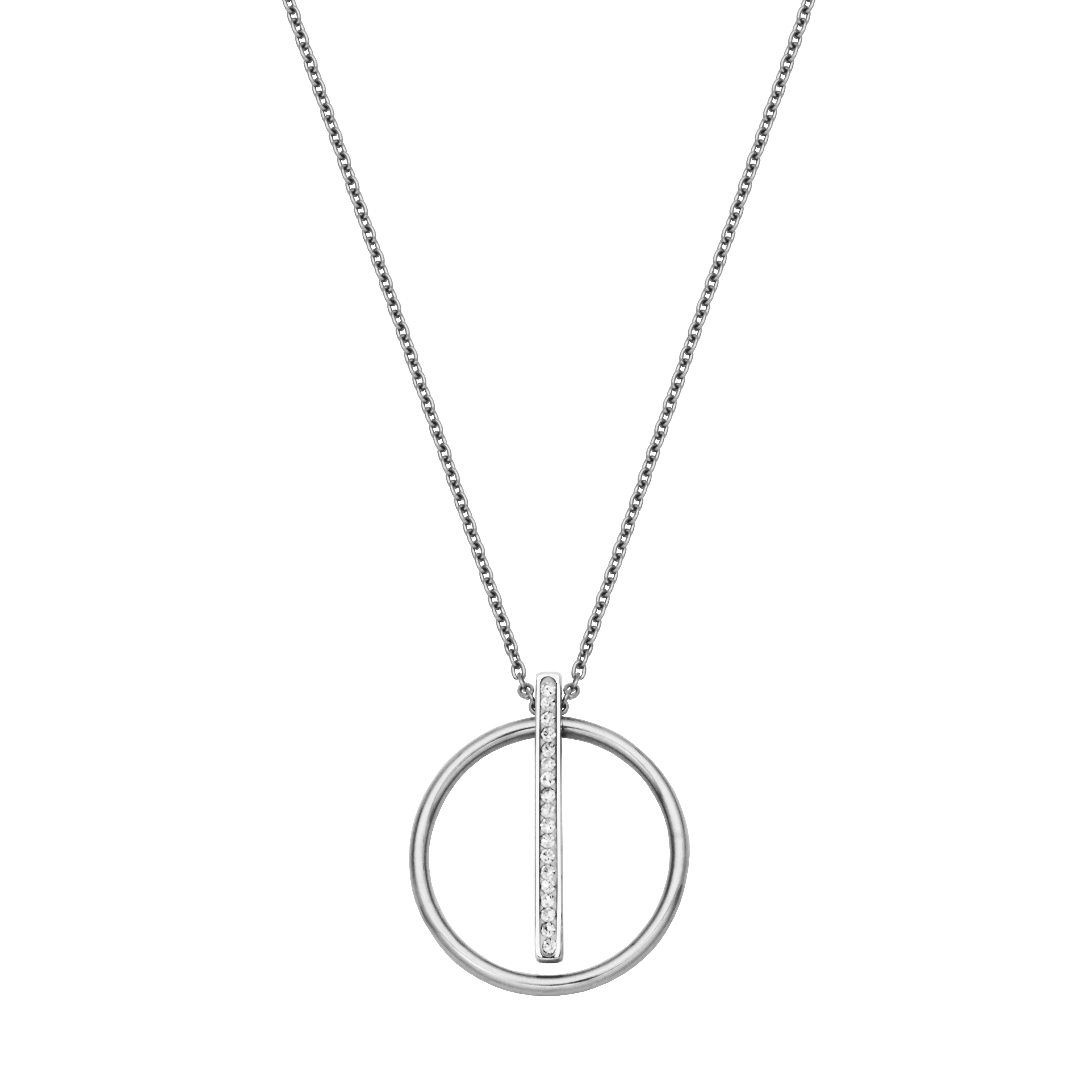 Steelx Circle Bar Preciosa Crystal Pp4 Neck 16+2"