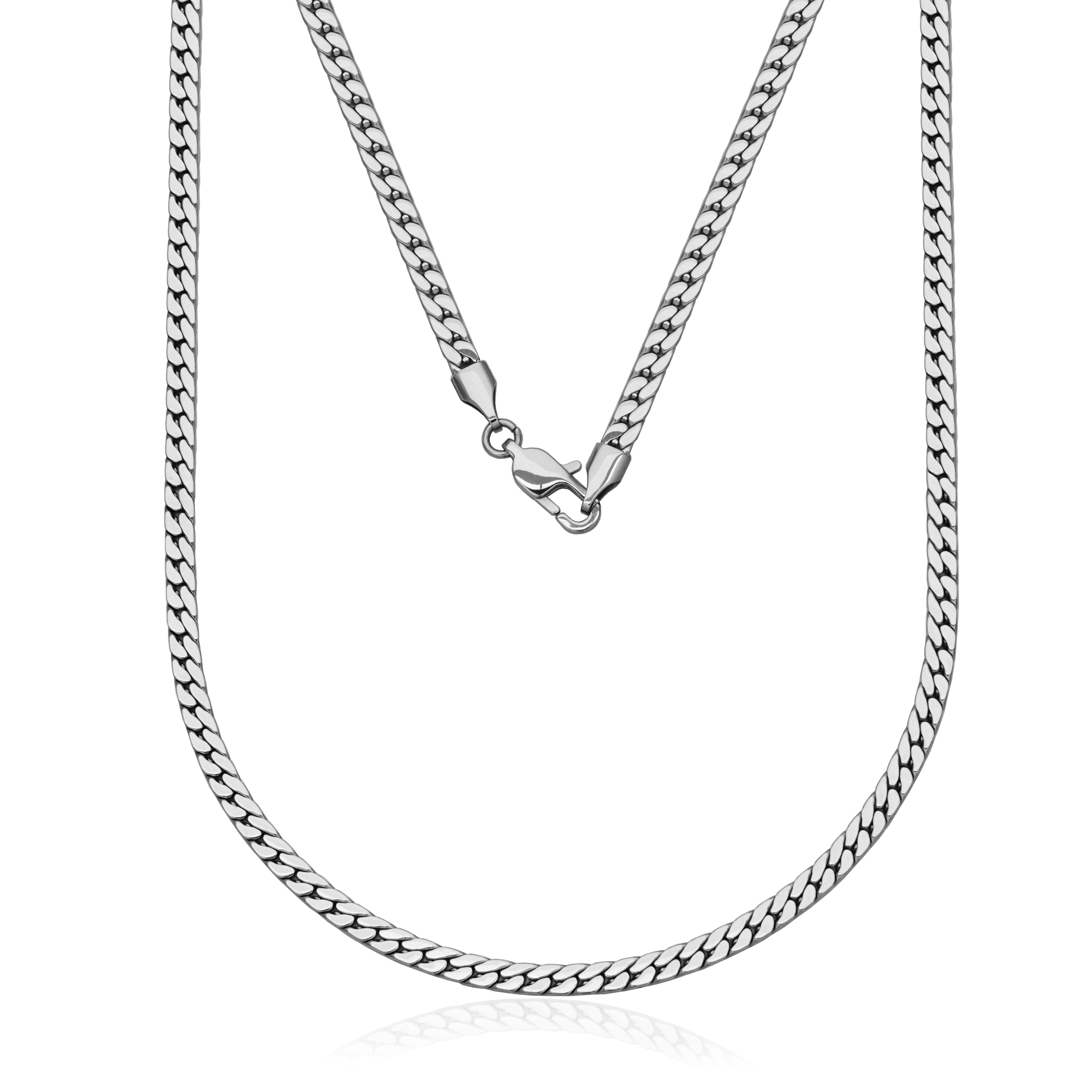 Steelx 4Mm Flat Curb Chain Neck 22"