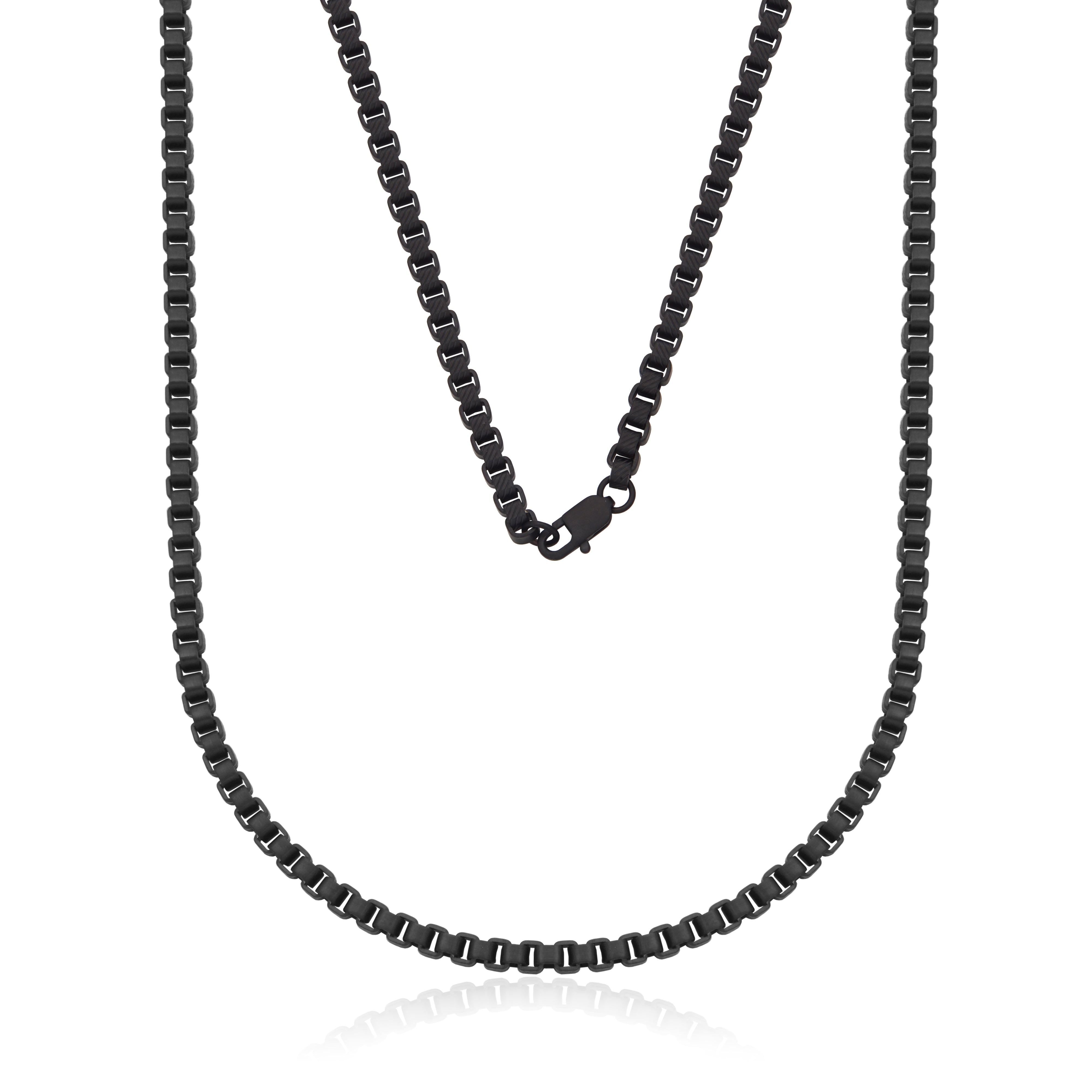 Steelx 5.5Mm  Ip Black Matt Chain Neck 22"