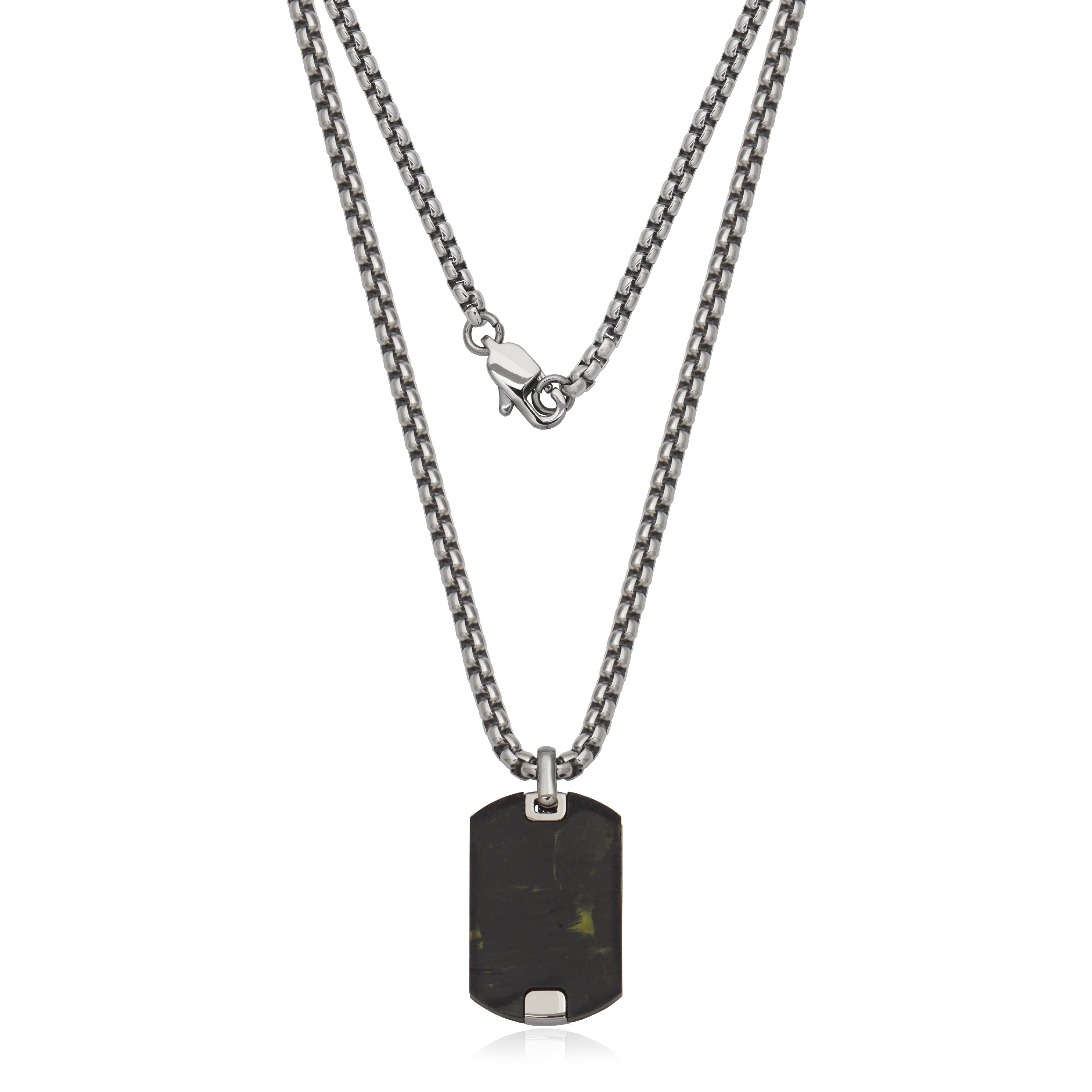 Steelx Carbon Fiber Dog Tag Pendant 22"