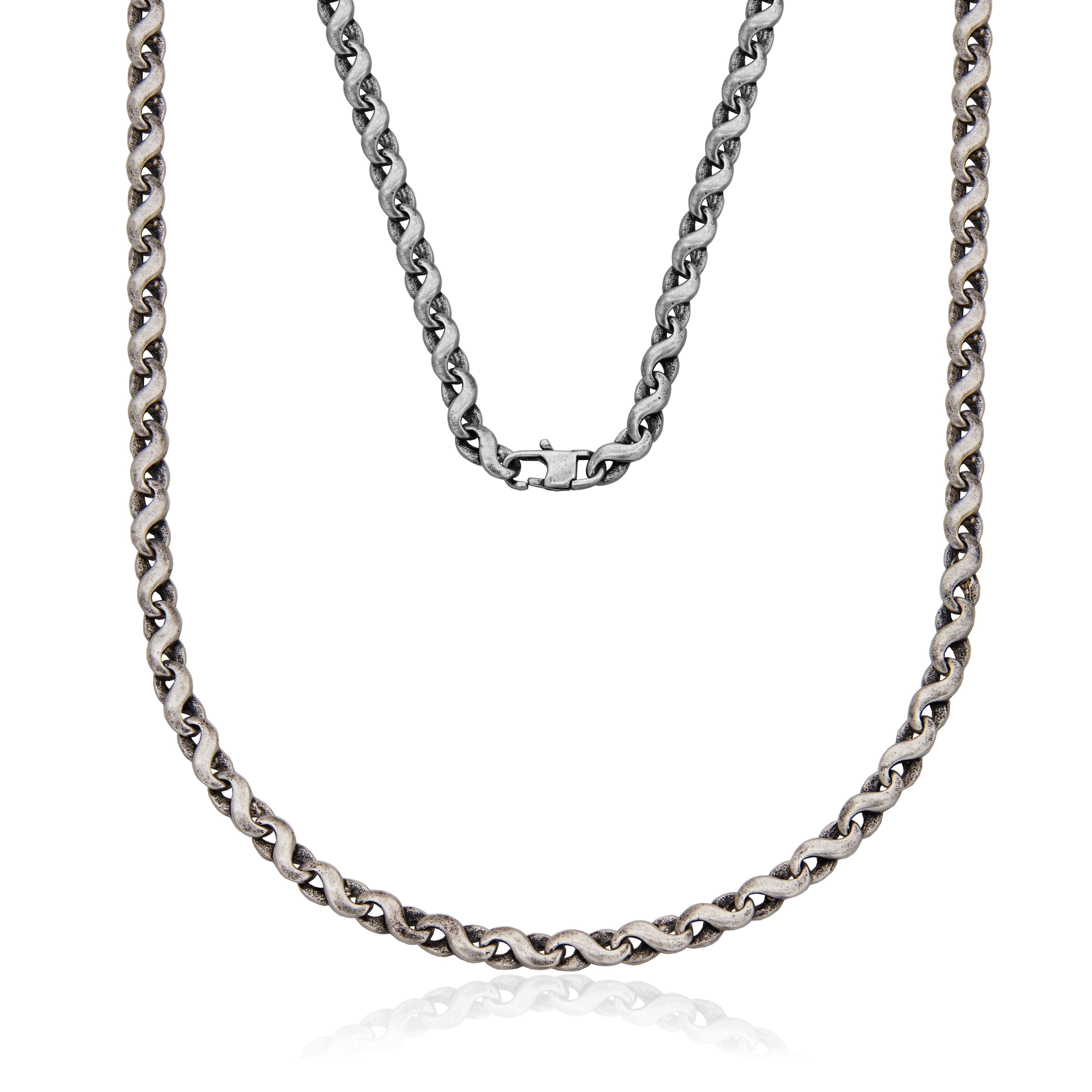 Steelx 6.5Mm Anti-Silver Serpentine Neck 24"
