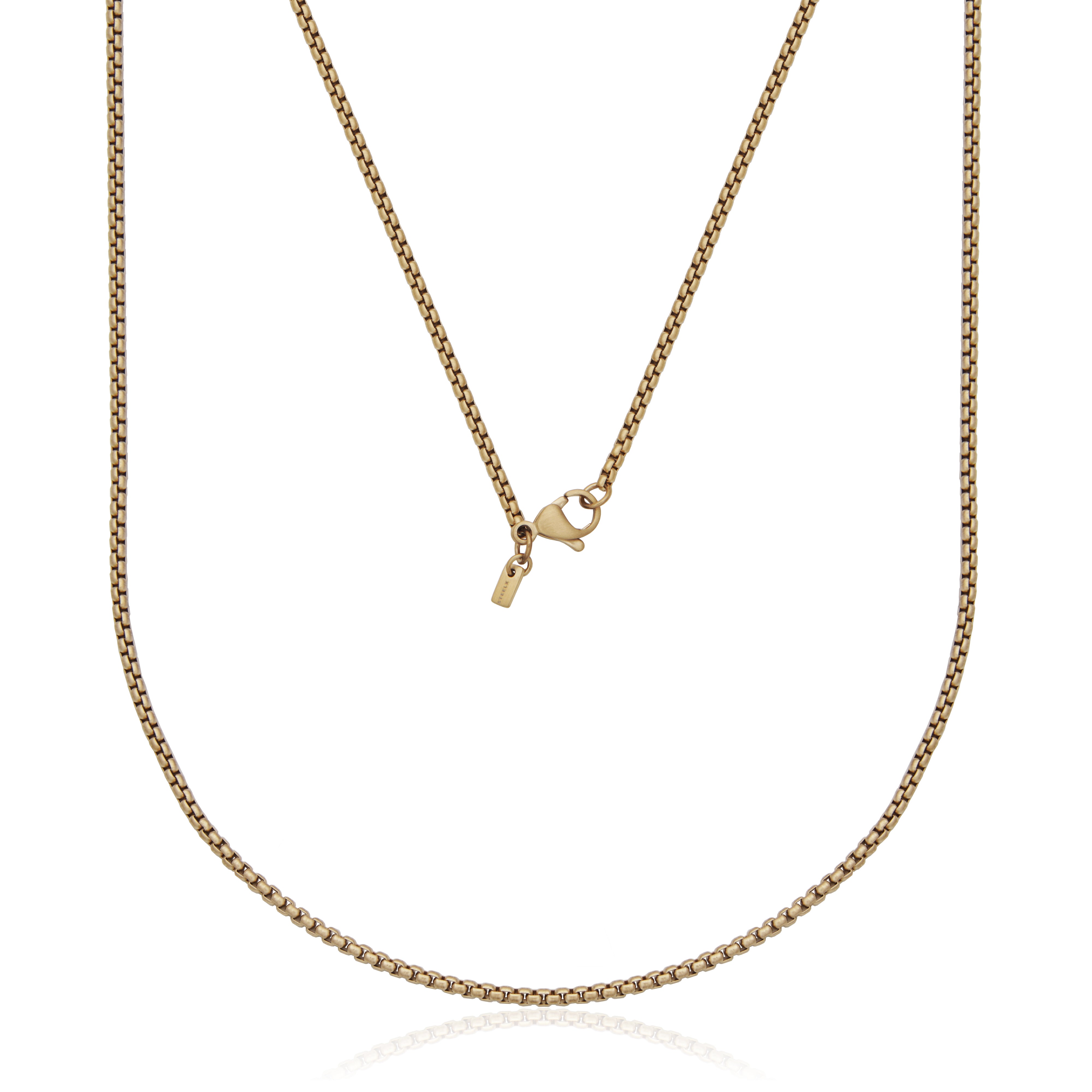 Steelx Ip Gd Neck Figaro Chain 3Mm  High Polish 20"