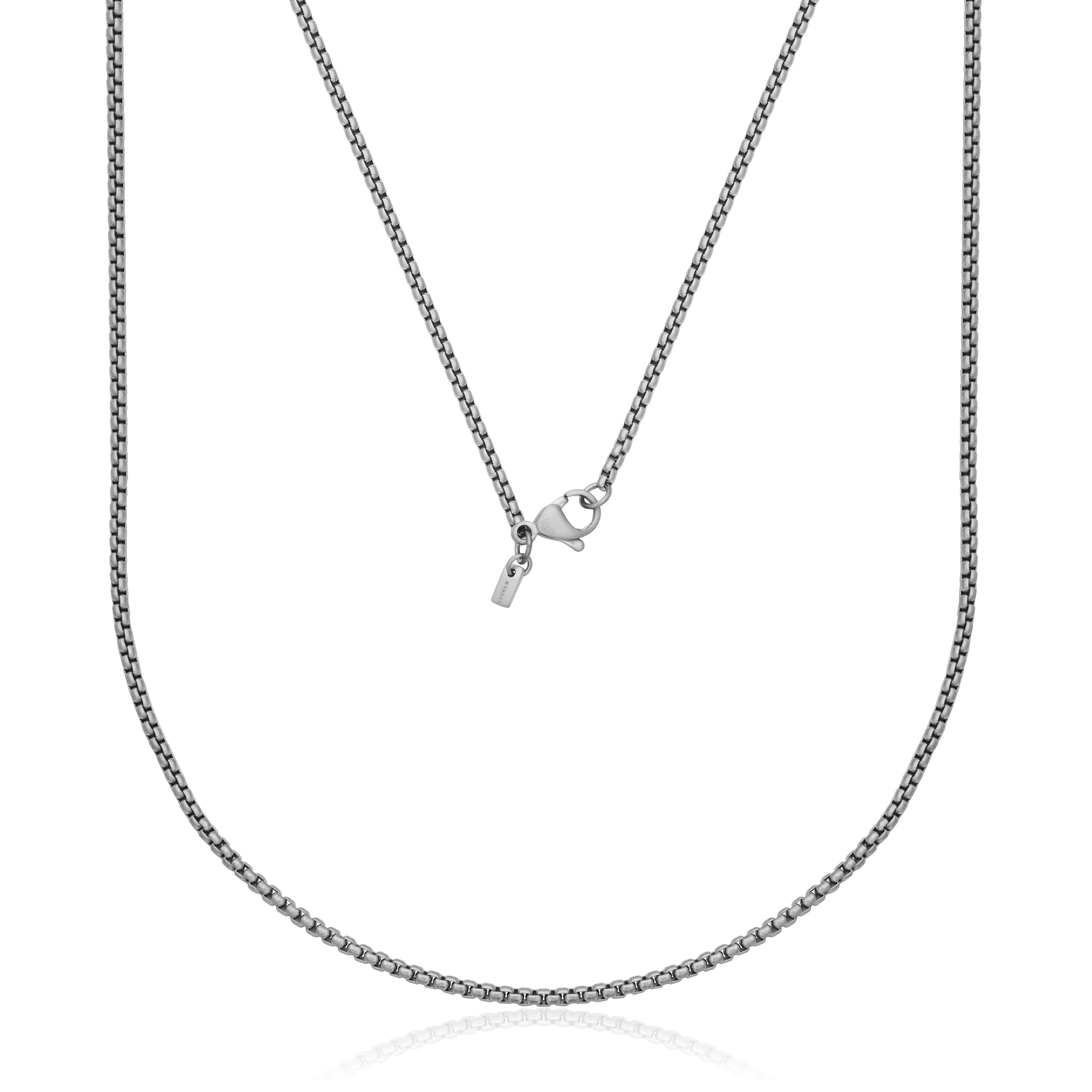 Steelx 2.5Mm Round Box Chain Matte Finish 18"
