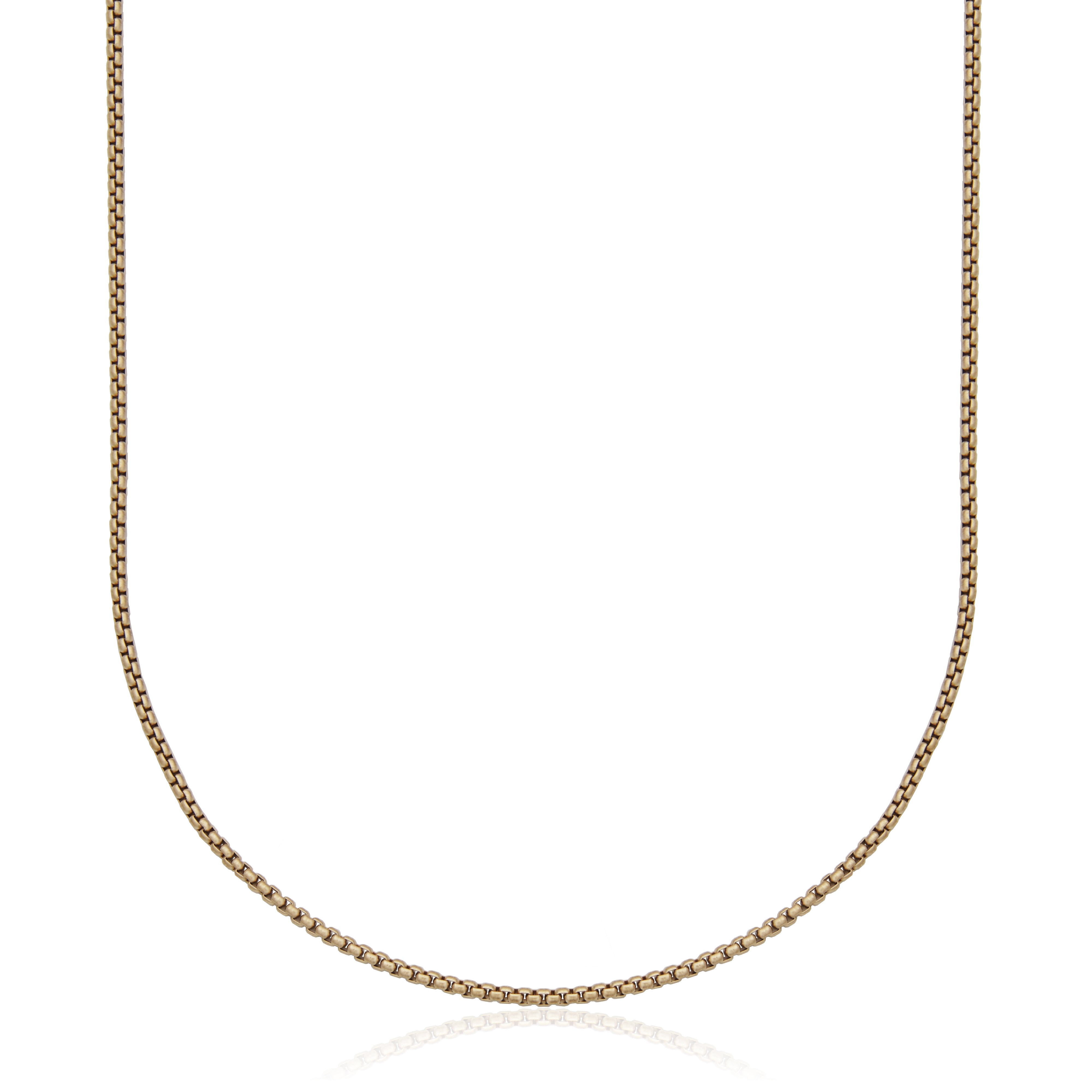 Steelx Ip Gd  2.5Mm Round Box Chain Matte Finish 18"