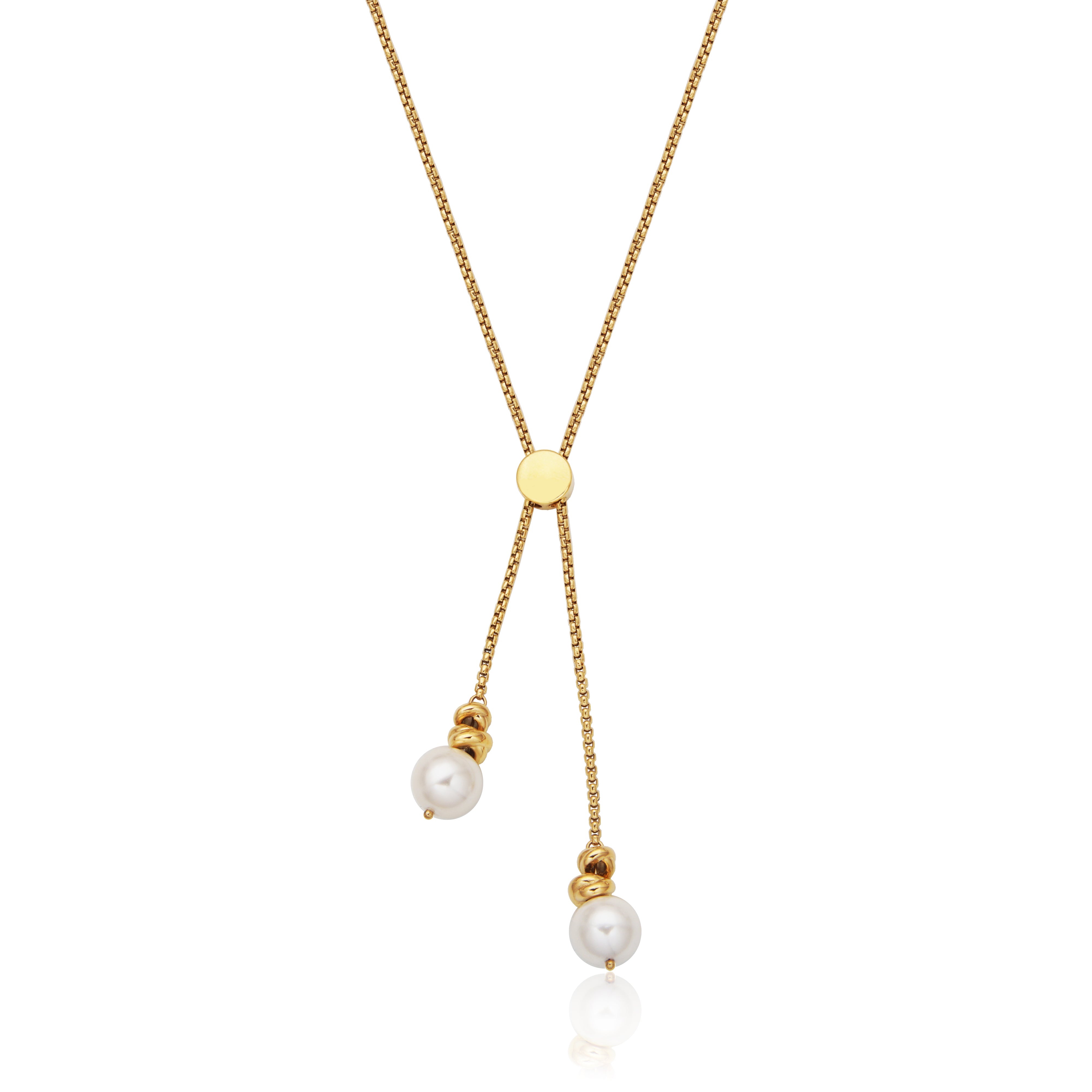 T0XJ810232 - White Shell Pearl Bolo Necklace