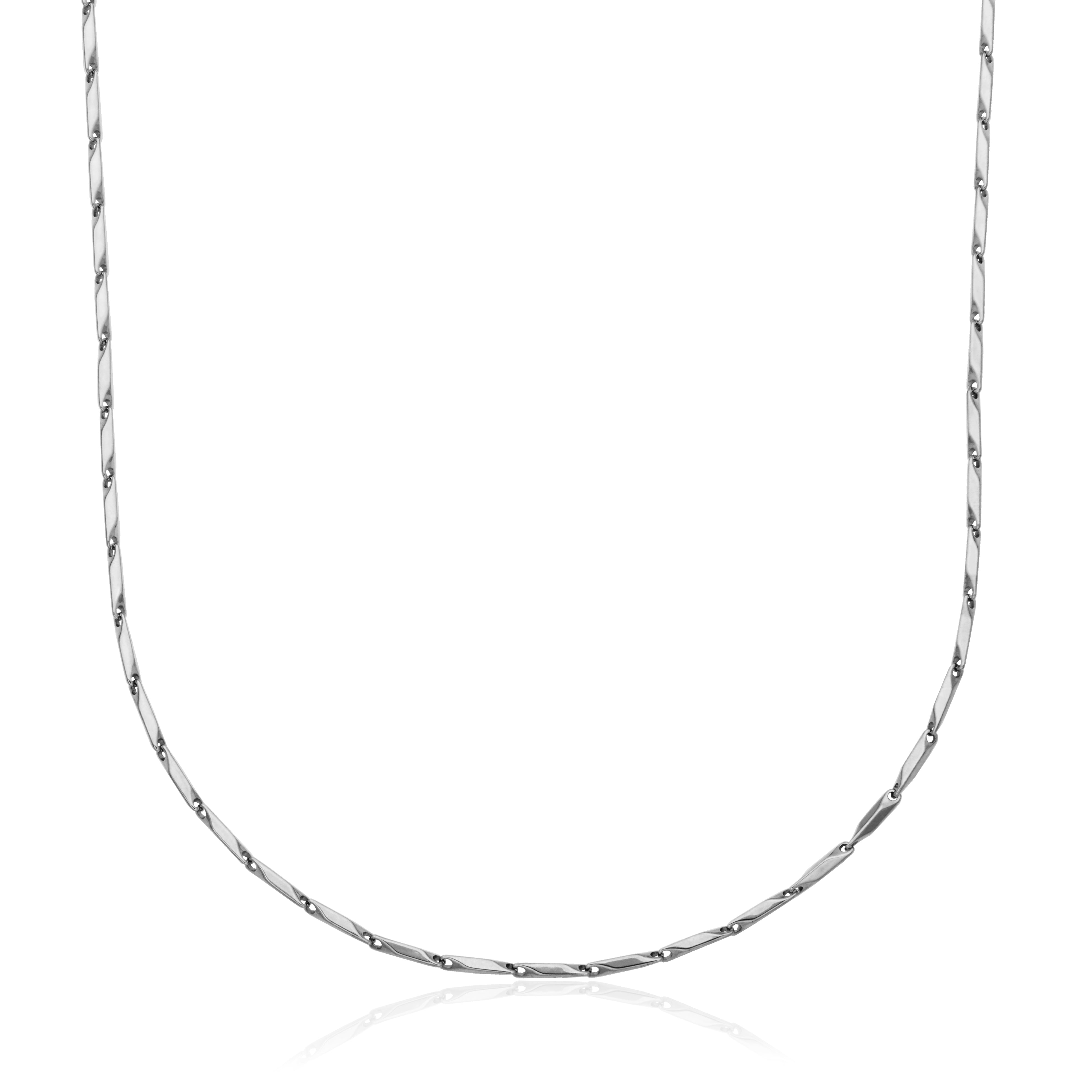T0XJ820118 - Faceted Diamond-Shape Chain Necklace