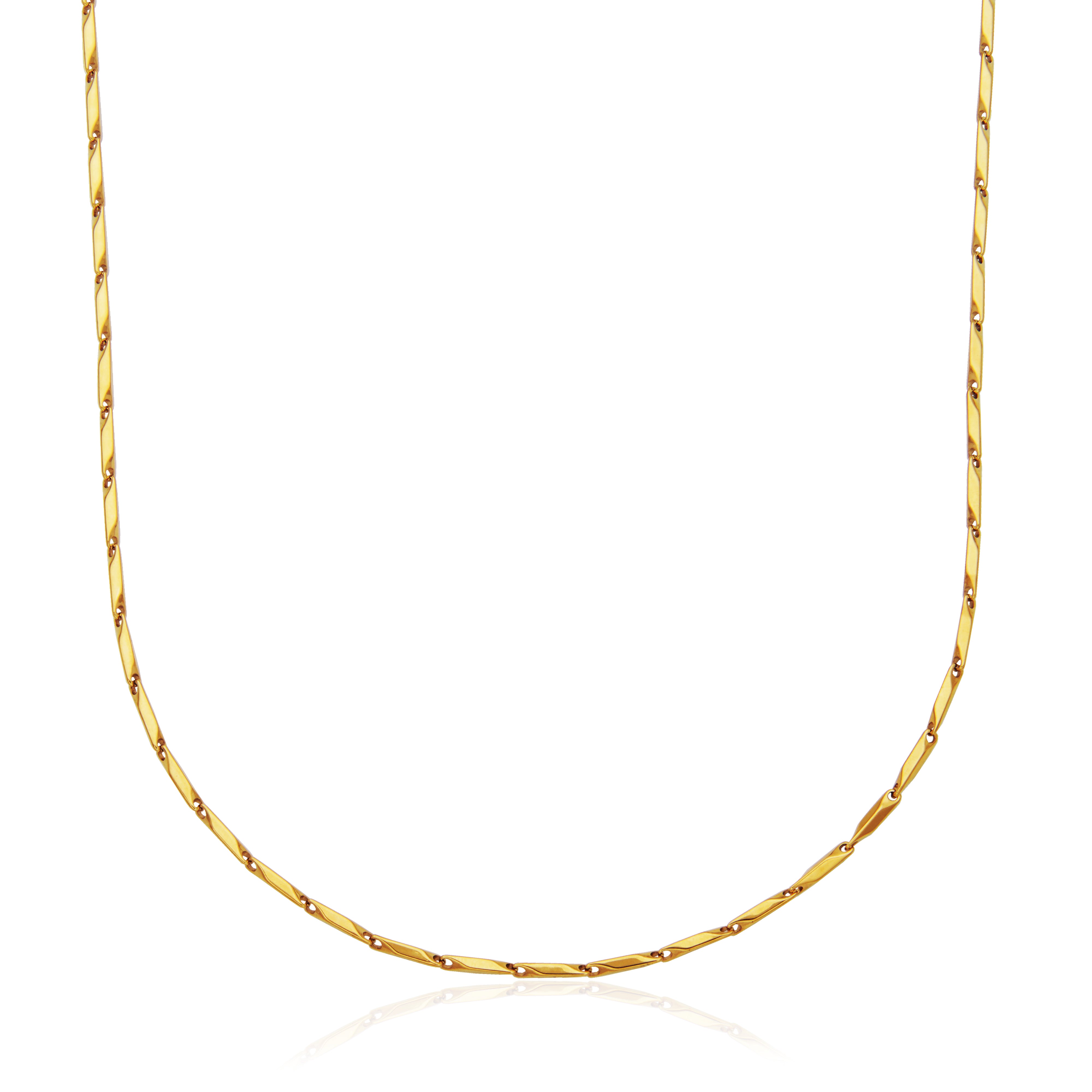 T0XJ820218 - Faceted Diamond-Shape Chain Necklace