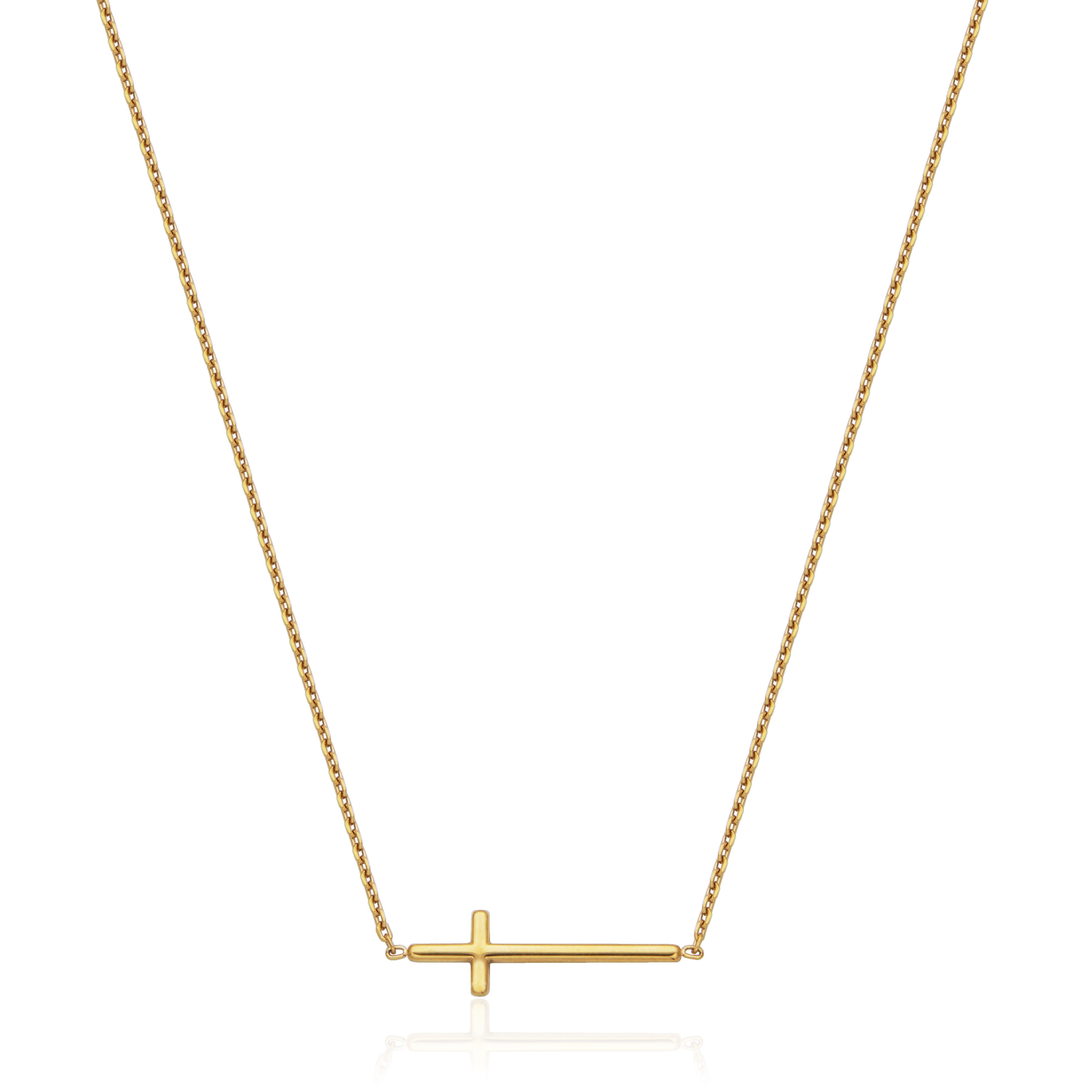 T0XJ870216 - Side Cross Necklace