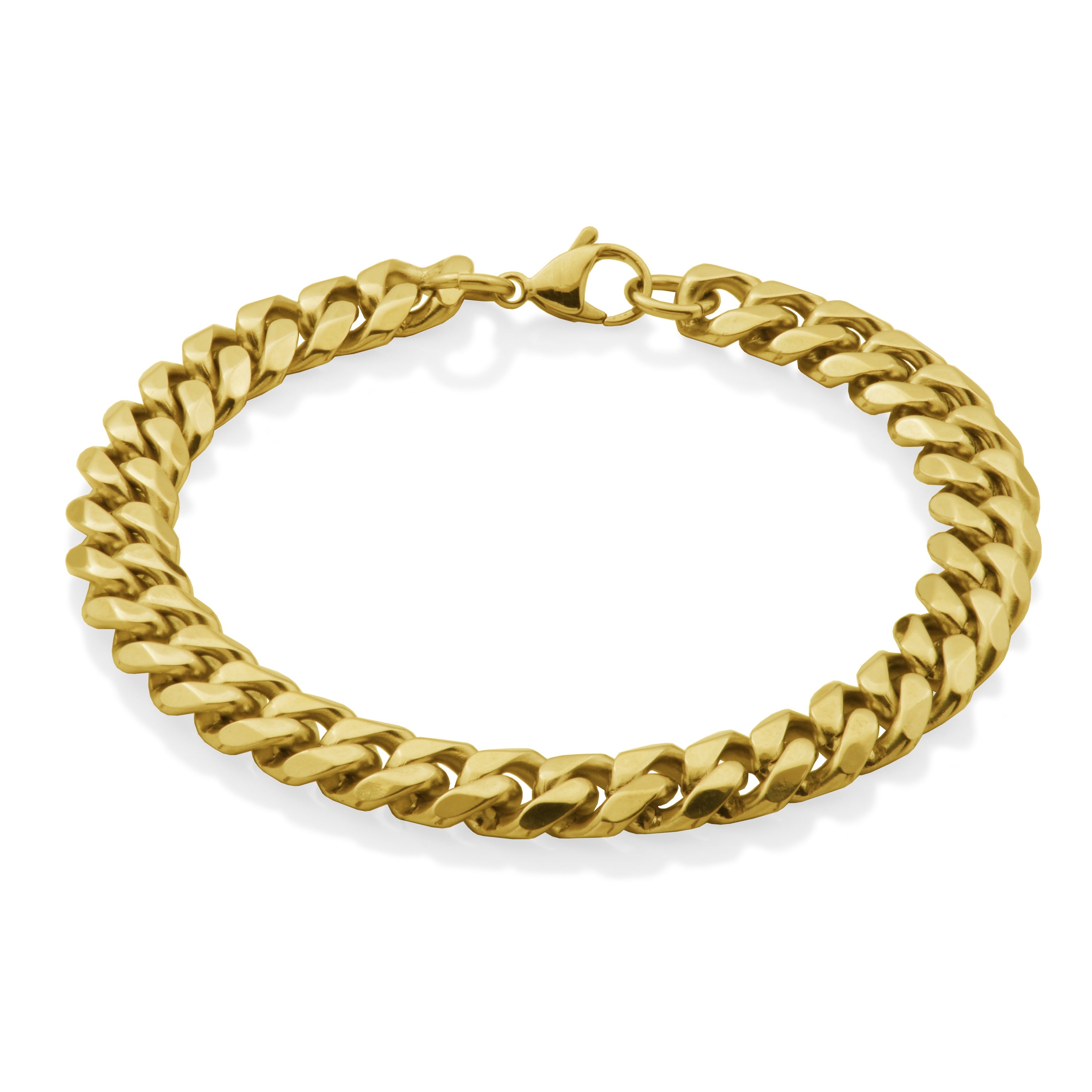 STEELX 10mm Curb Chain Bracelet - Gold