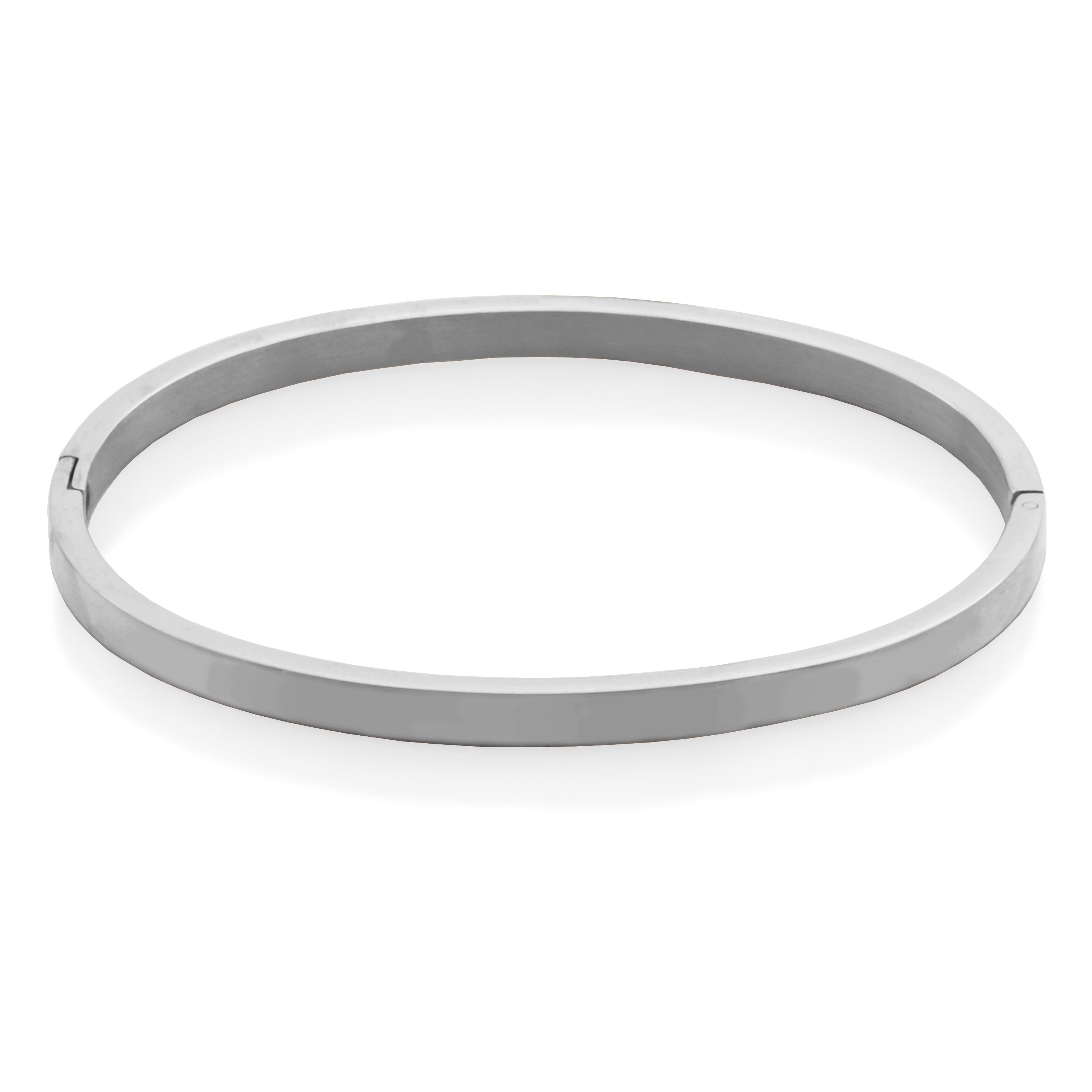 CJ Steelx Bangle with Hinge Closure - Silver