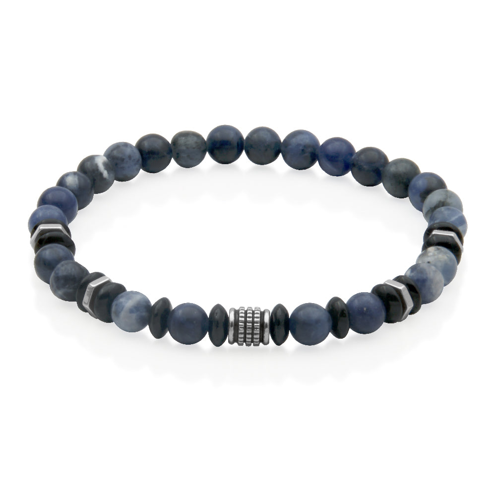 Steelx  Bracelet  Sodalite  Beads 6Mm 8.25"