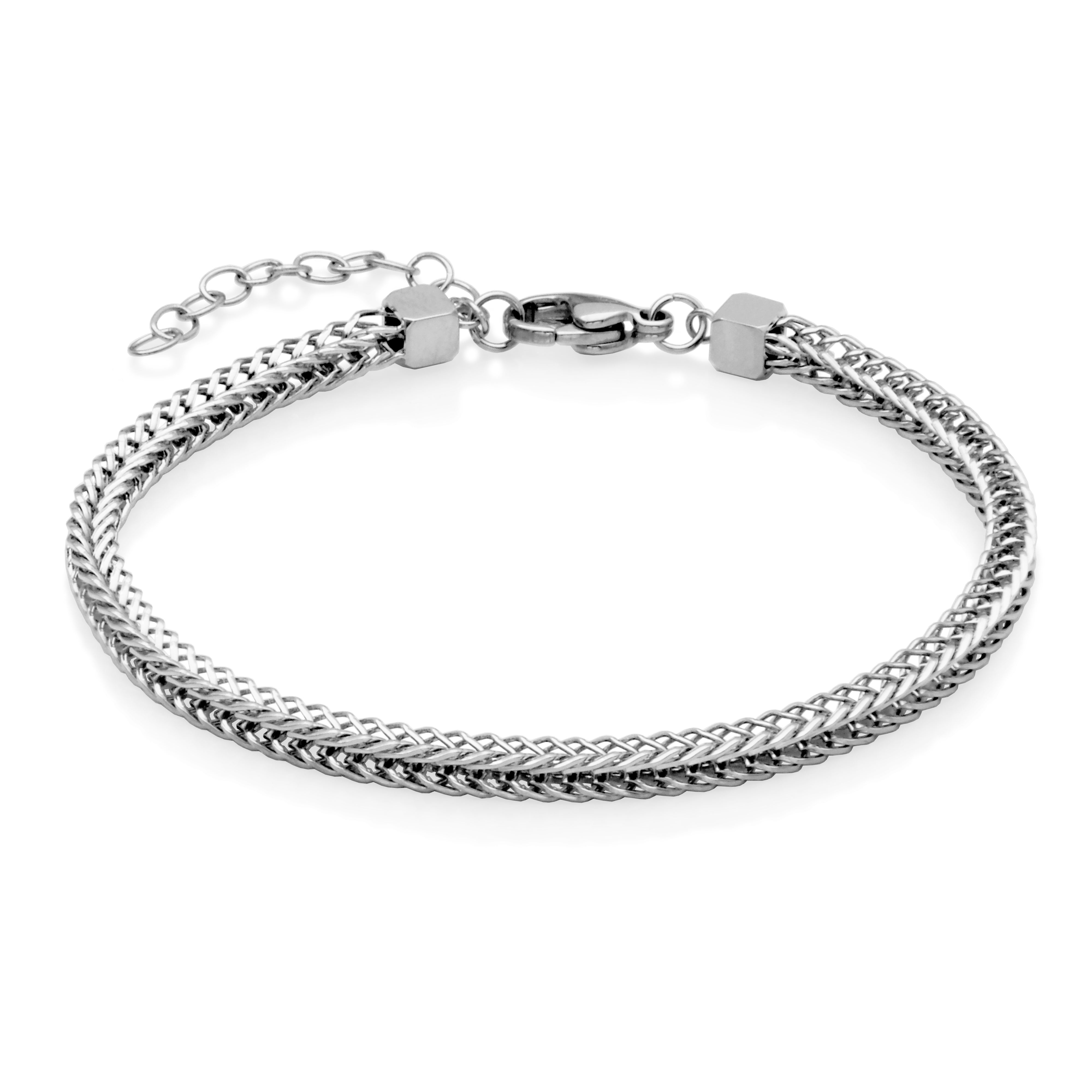 Steelx 4Mm Square Chain Bracelet 6.75+1.5"