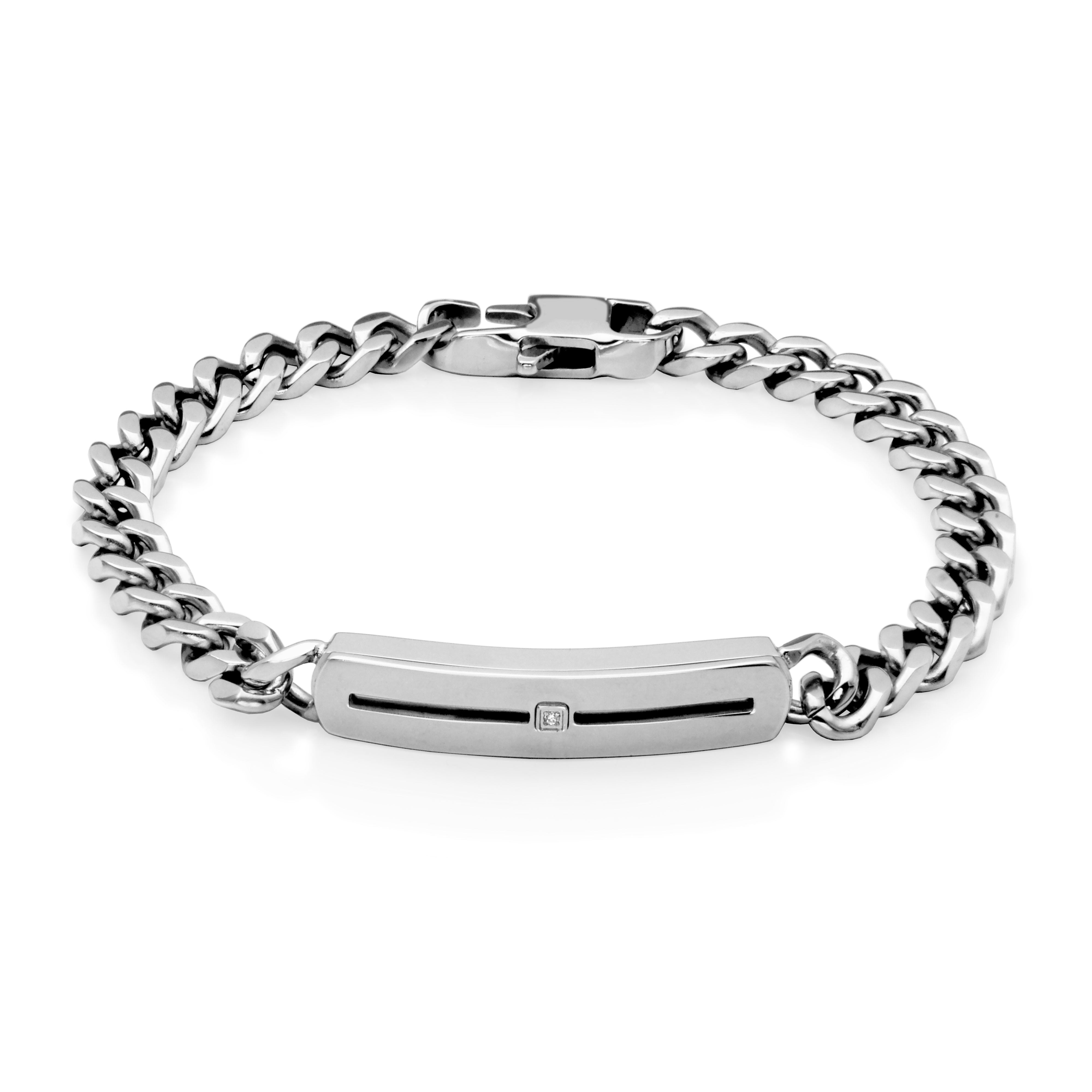 Steelx 6.5Mm Id Bracelet 46*7.5Mm With Cz  8.5"
