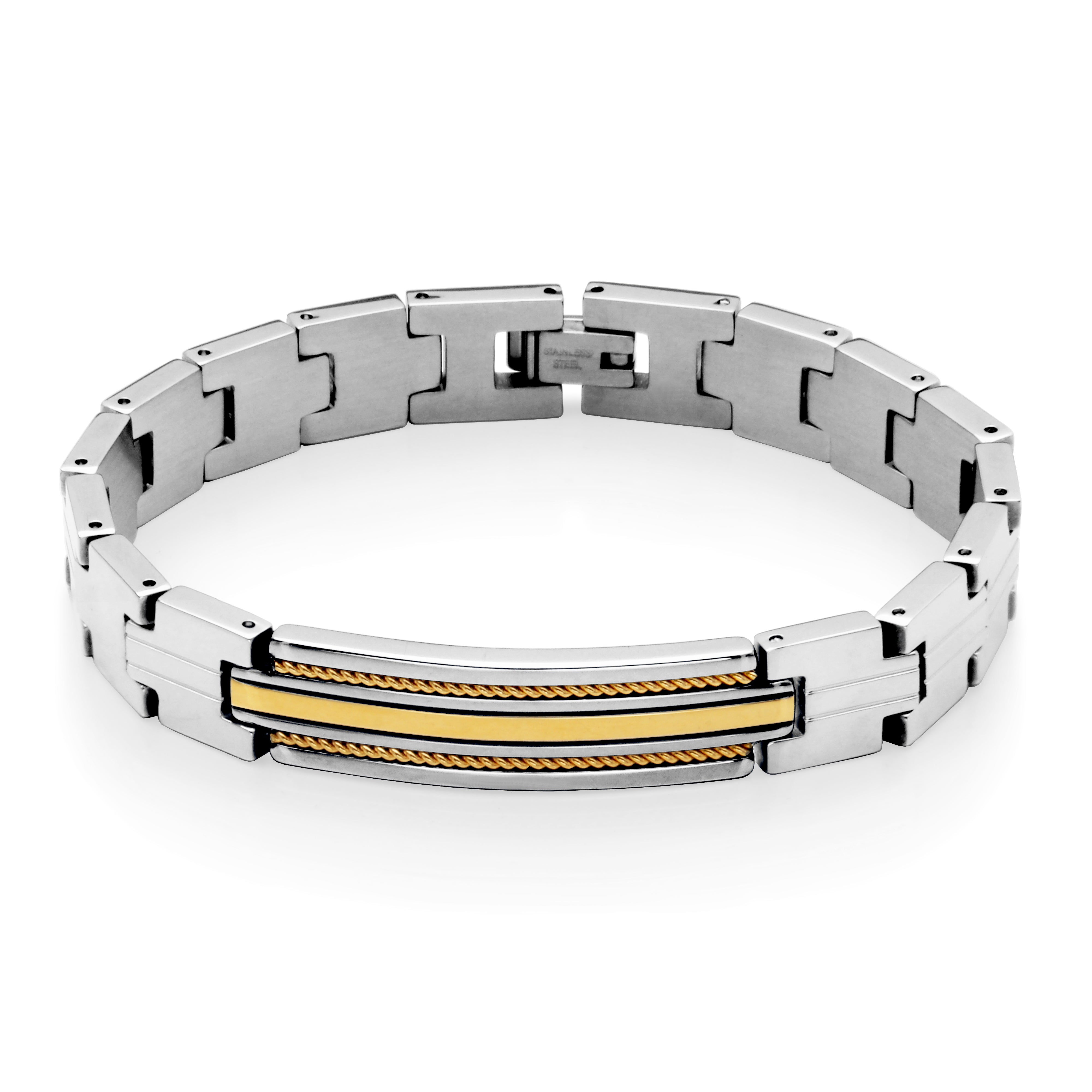 Steelx Ip Gd Two Tone 11Mm Width Id Bracelet  8.5"