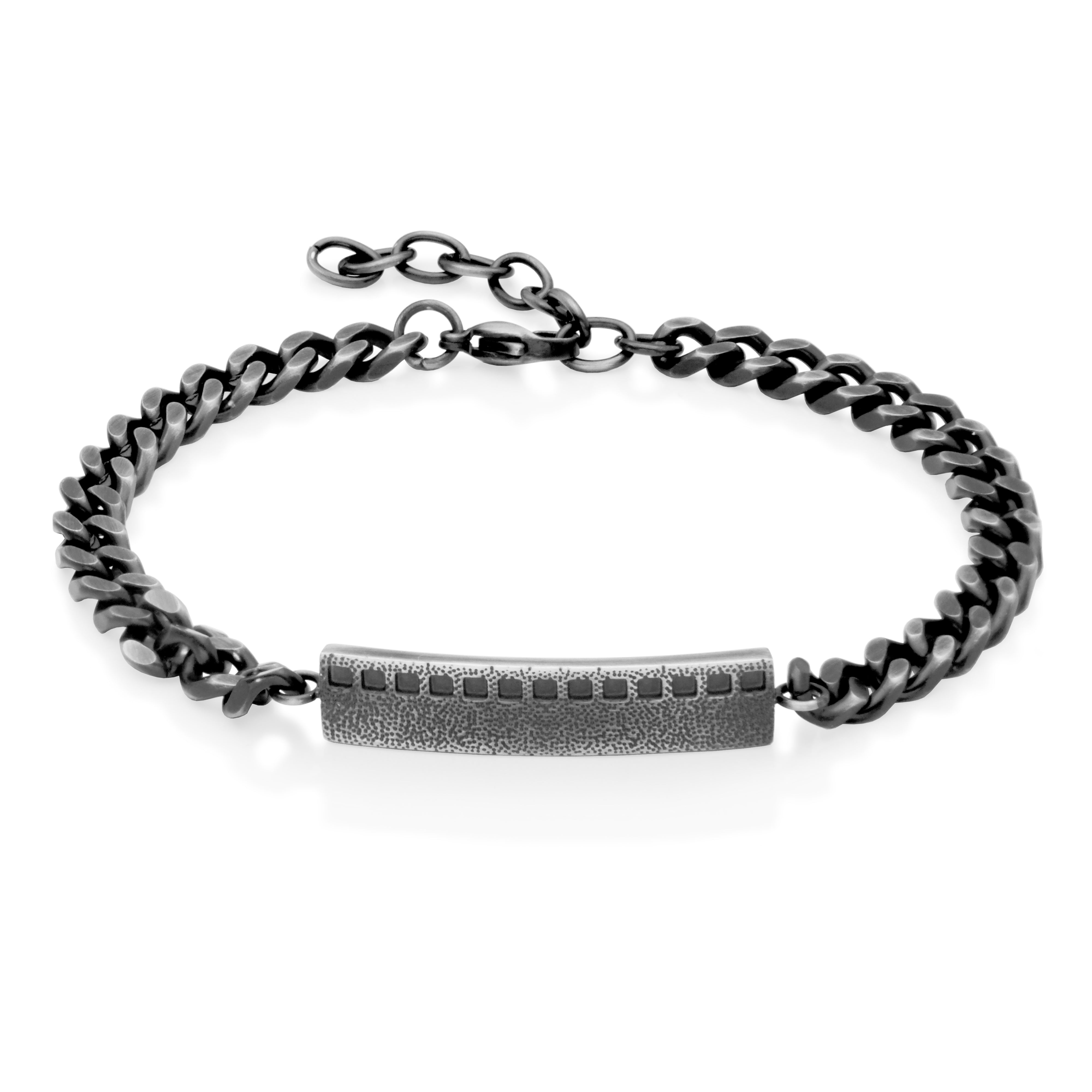 Steelx Antique Textured 8*35Mm Id Bracelet8.5"