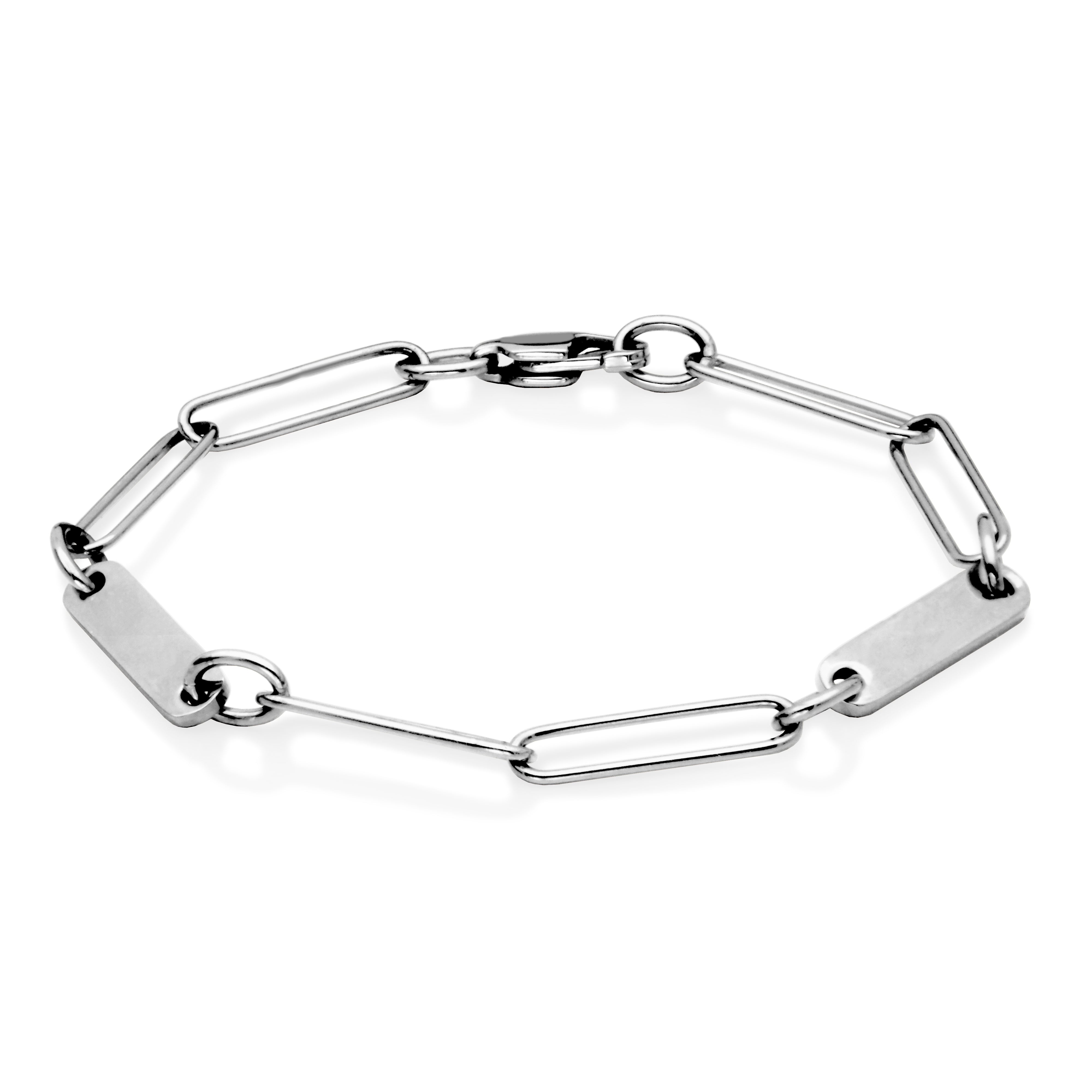 Steelx Flat 5Mm Paperclip Link Braclet 7.5"