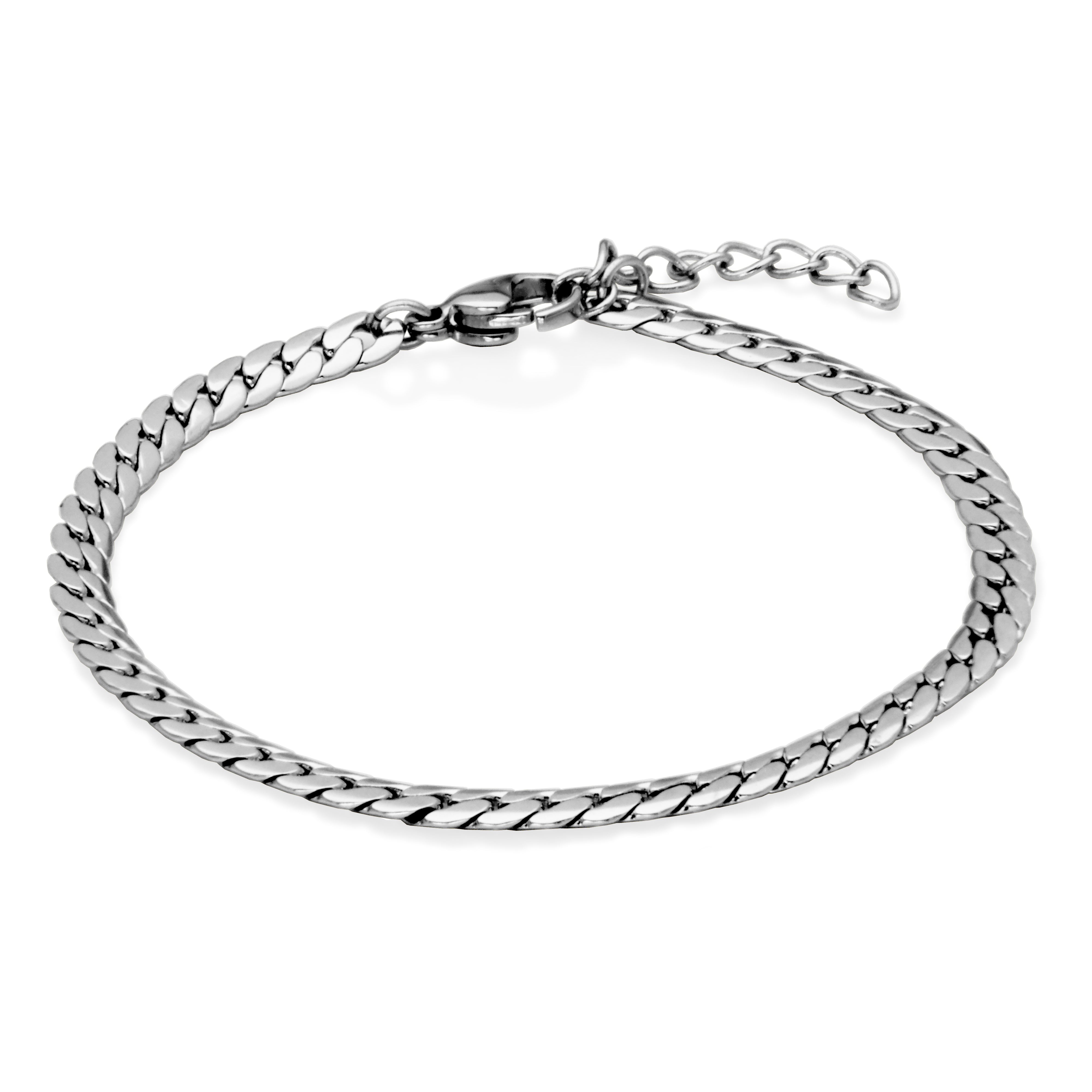 Steelx Tight 3.5Mm Curb Chain Bracelet 6.5+1.5"