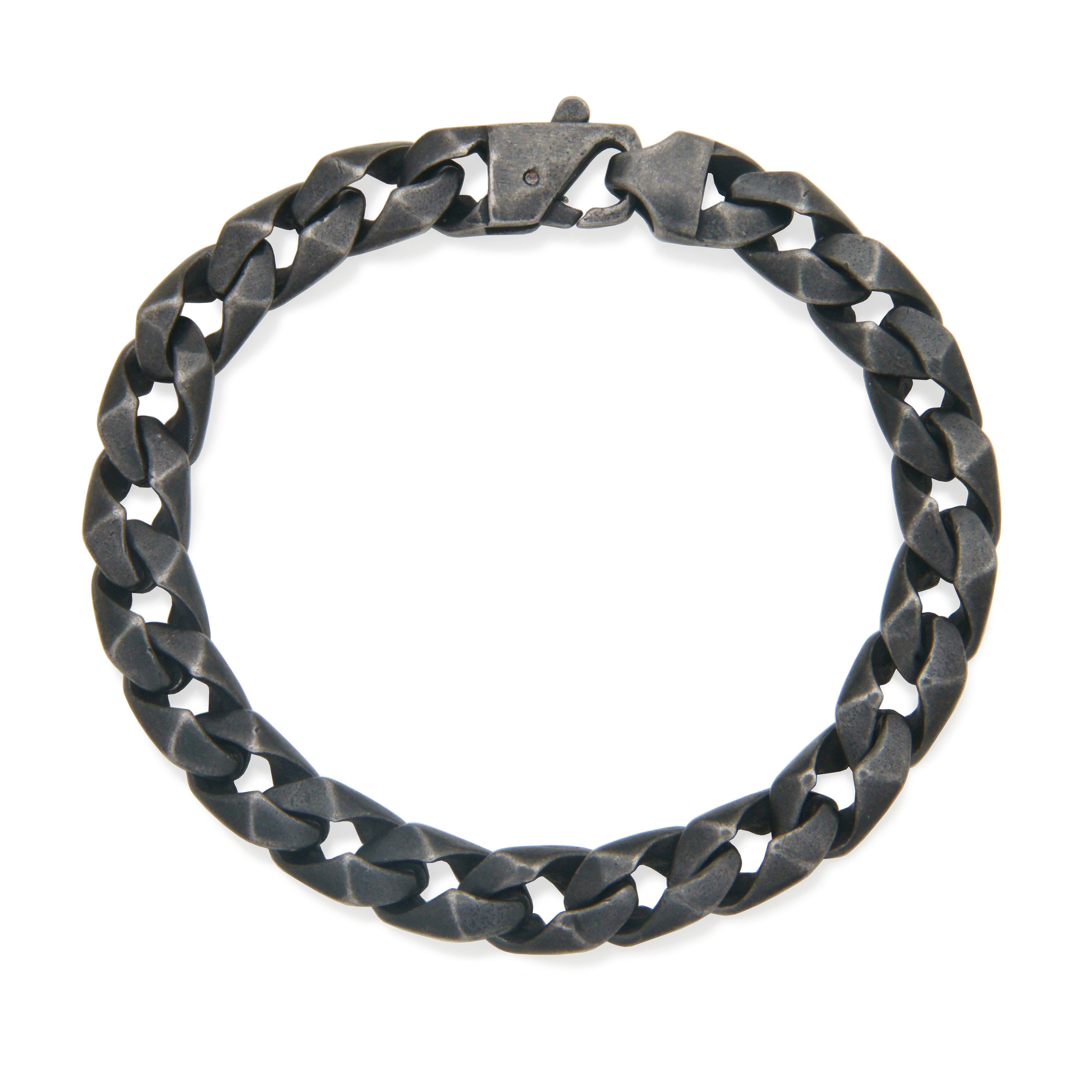 Steelx Ip Antique Black Link Chain Bracelet  9.5Mm 8.5"