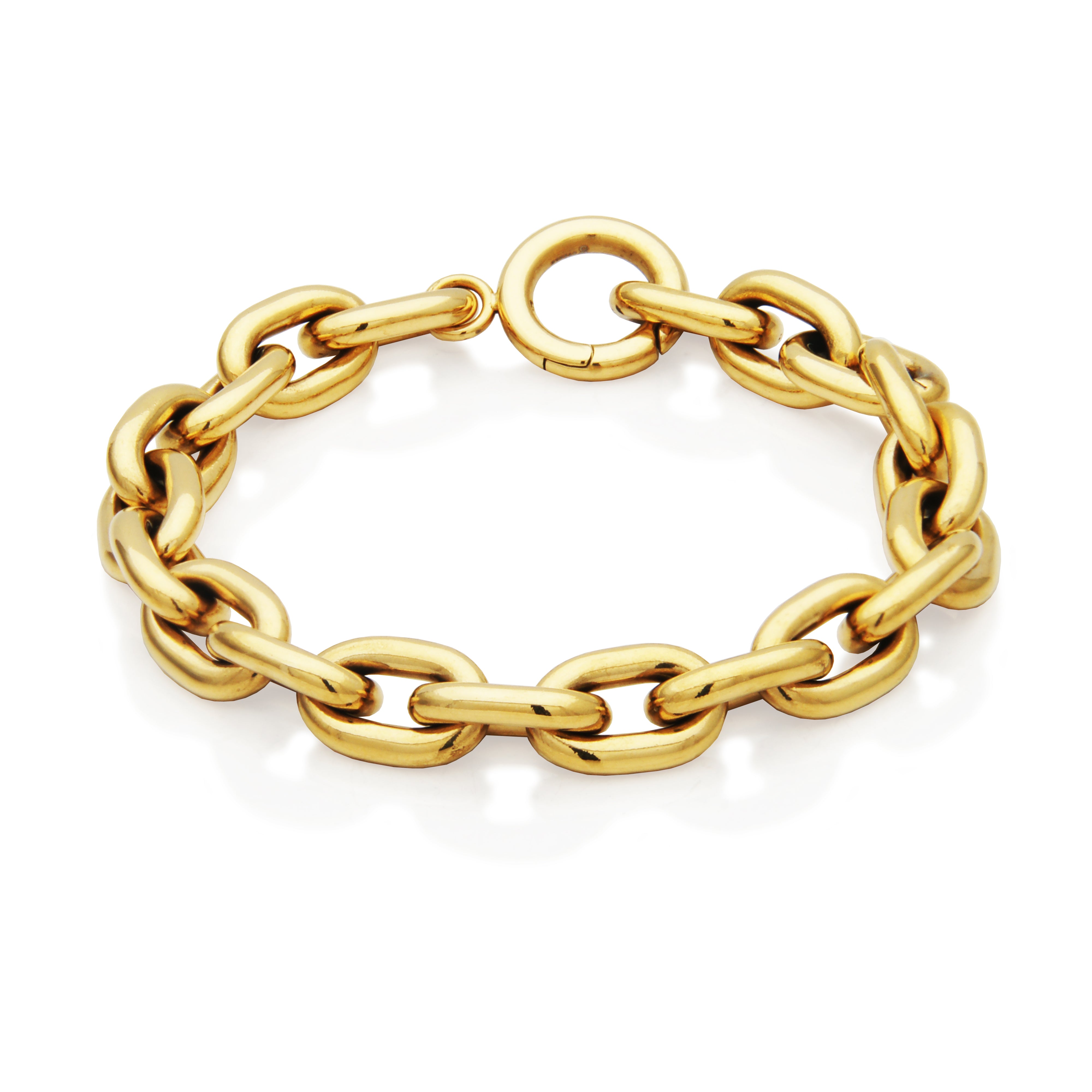 Steelx Ip Gd 9Mm Chunky Chain Bracelet 7.5"