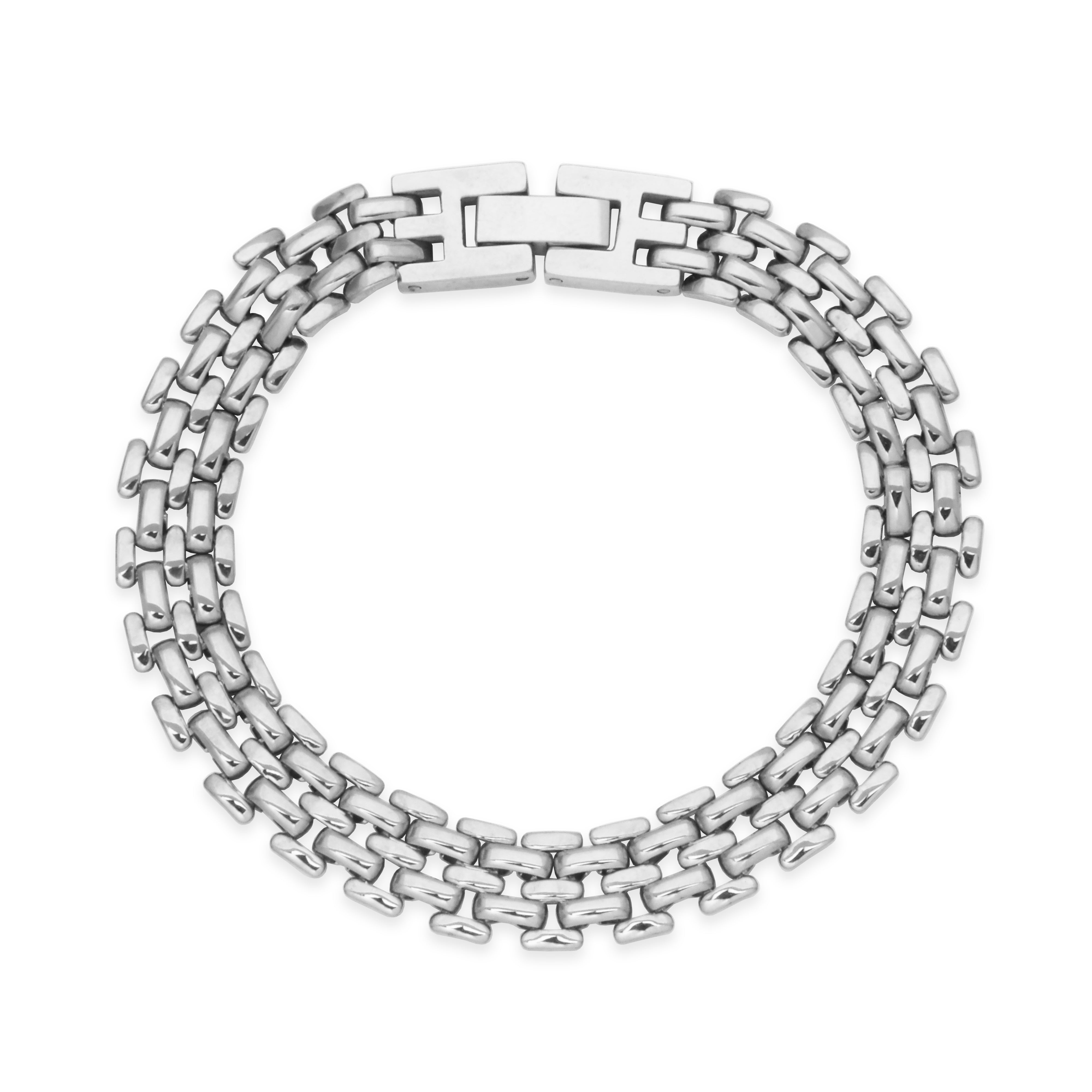 Steelx High Polish  9Mm Watch Style Bracelet 7.5"