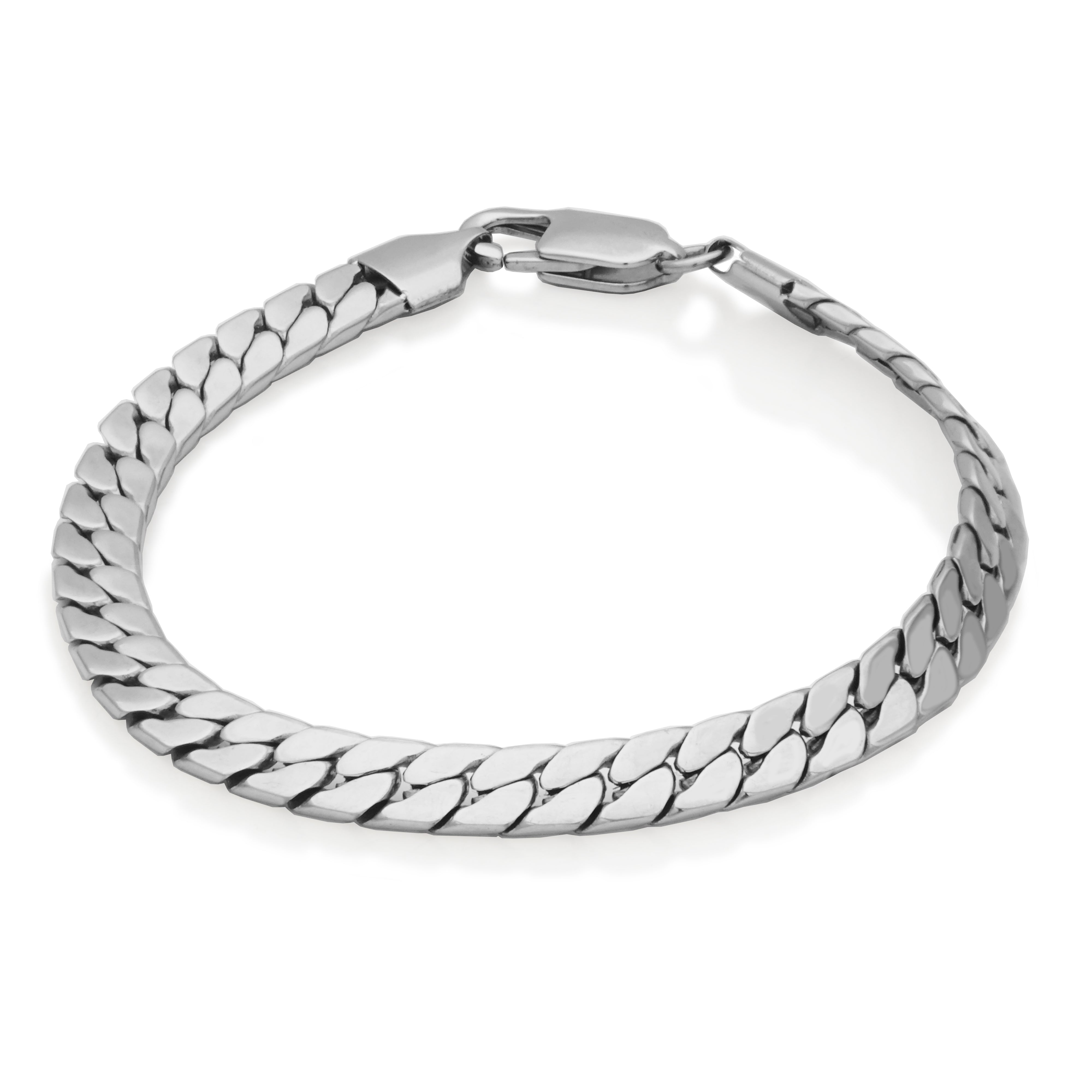Steelx 4Mm Flat Curb Chain Bracelet 8"