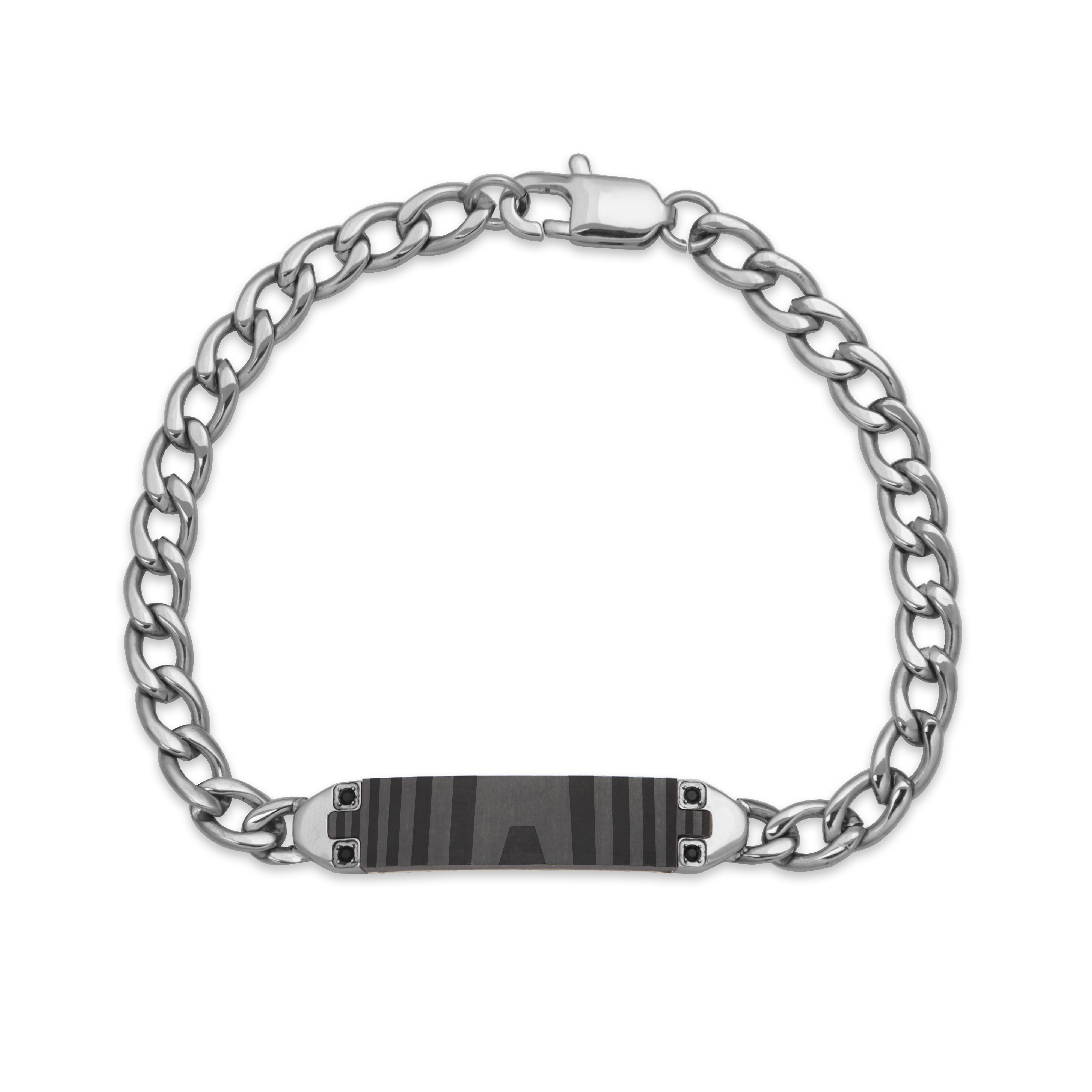 Steelx  Carbon Fiber Id Matte Bracelet 8"