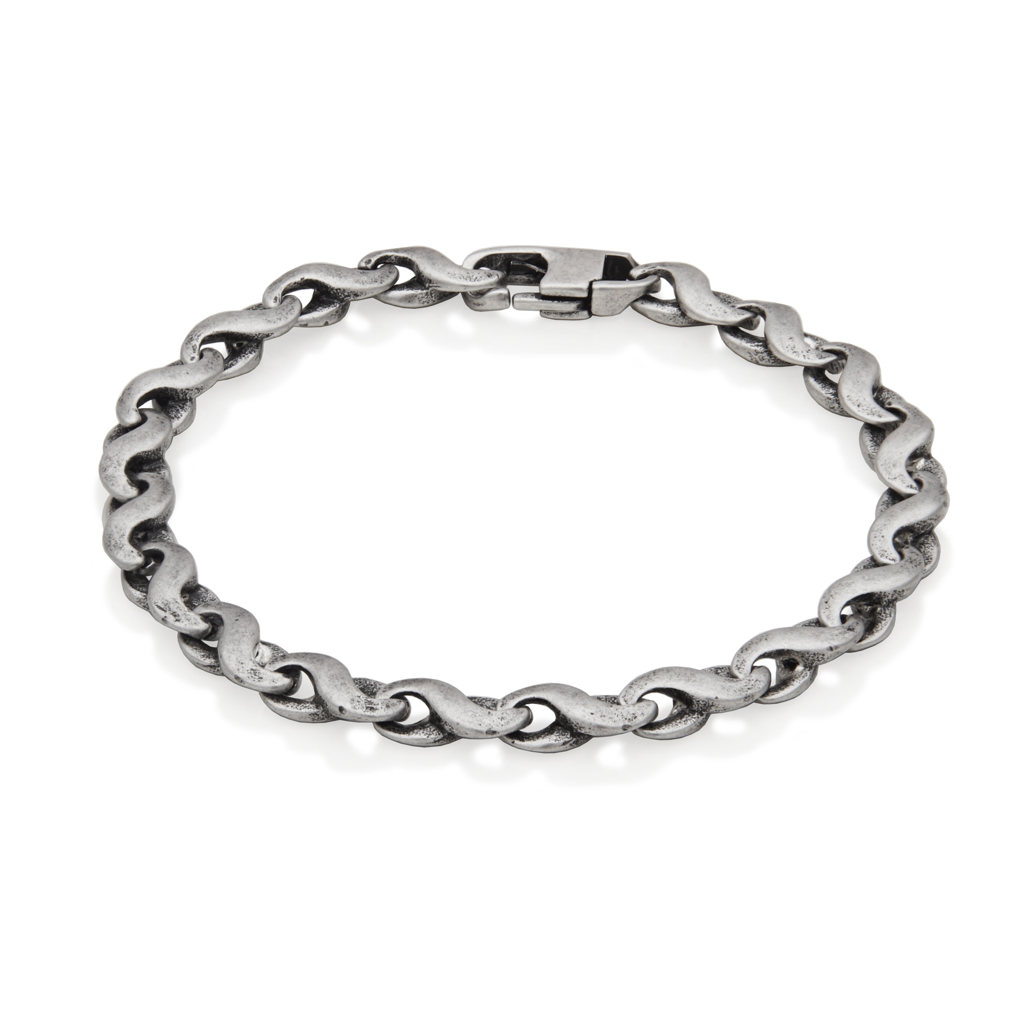 Steelx 6.5Mm Anti-Silver Serpentine Chain Bracelet 8.25"