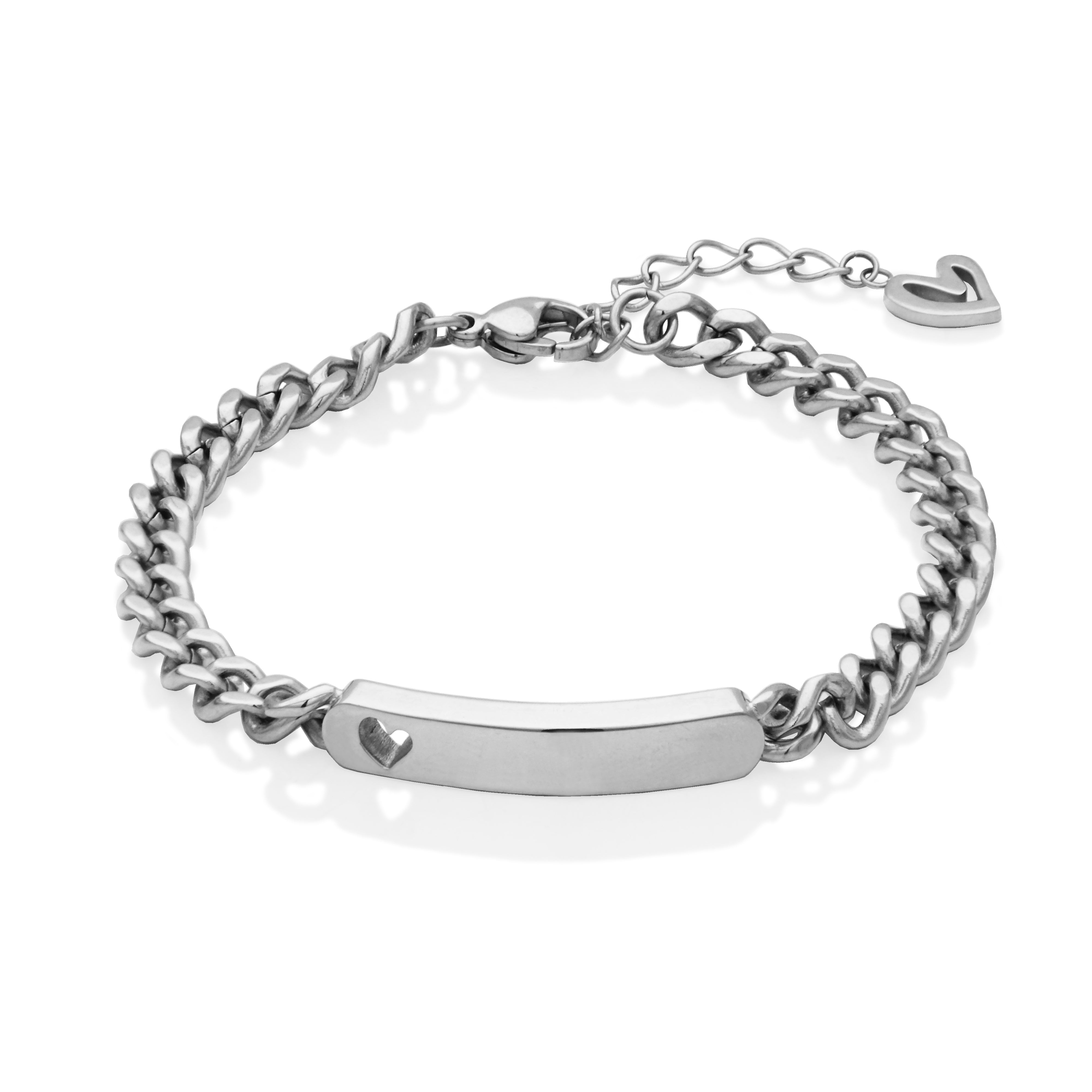 T1XJ940165 - Engravable ID Bracelet with Heart