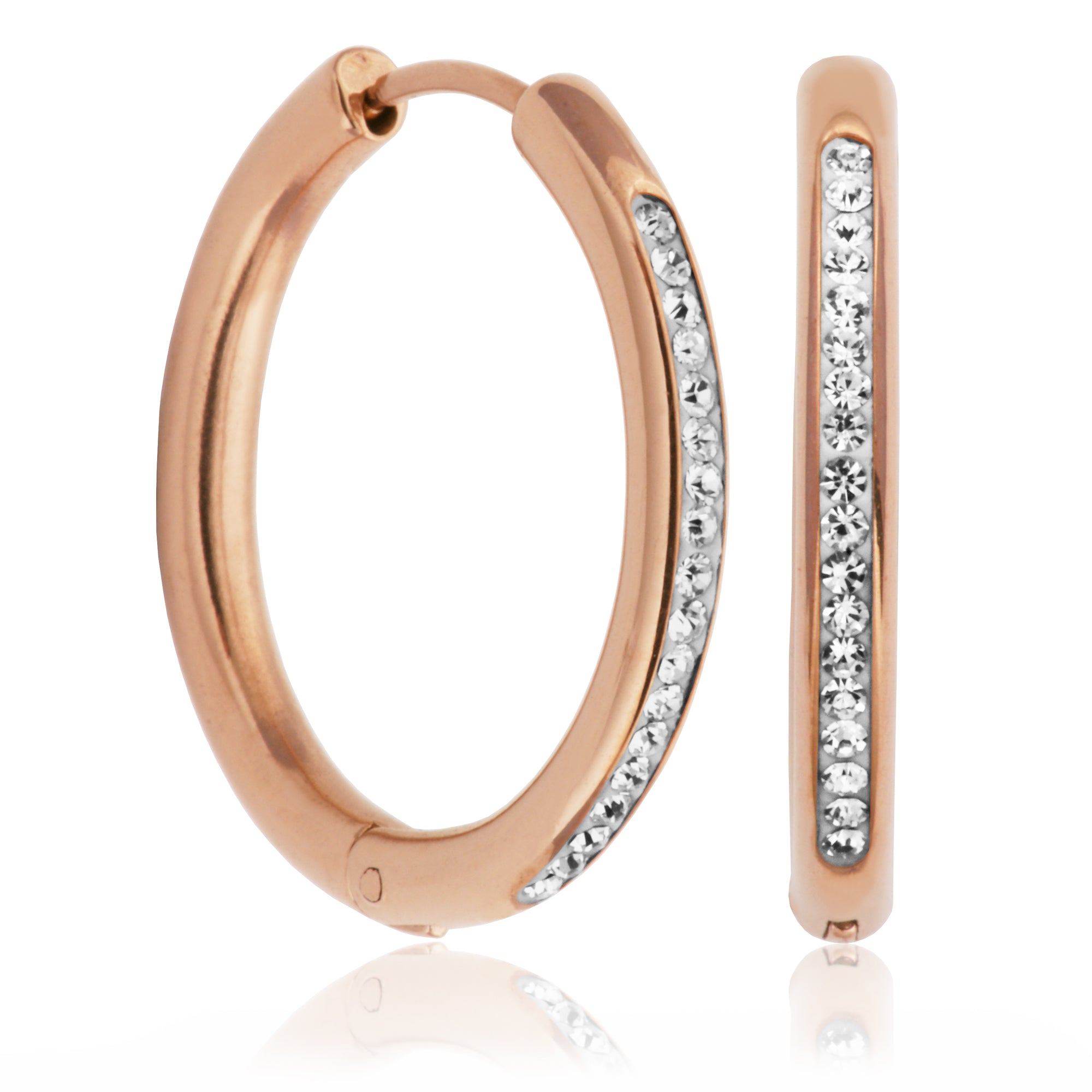 Steelx Ear Ip Rose White Cry Huggie 20Mm