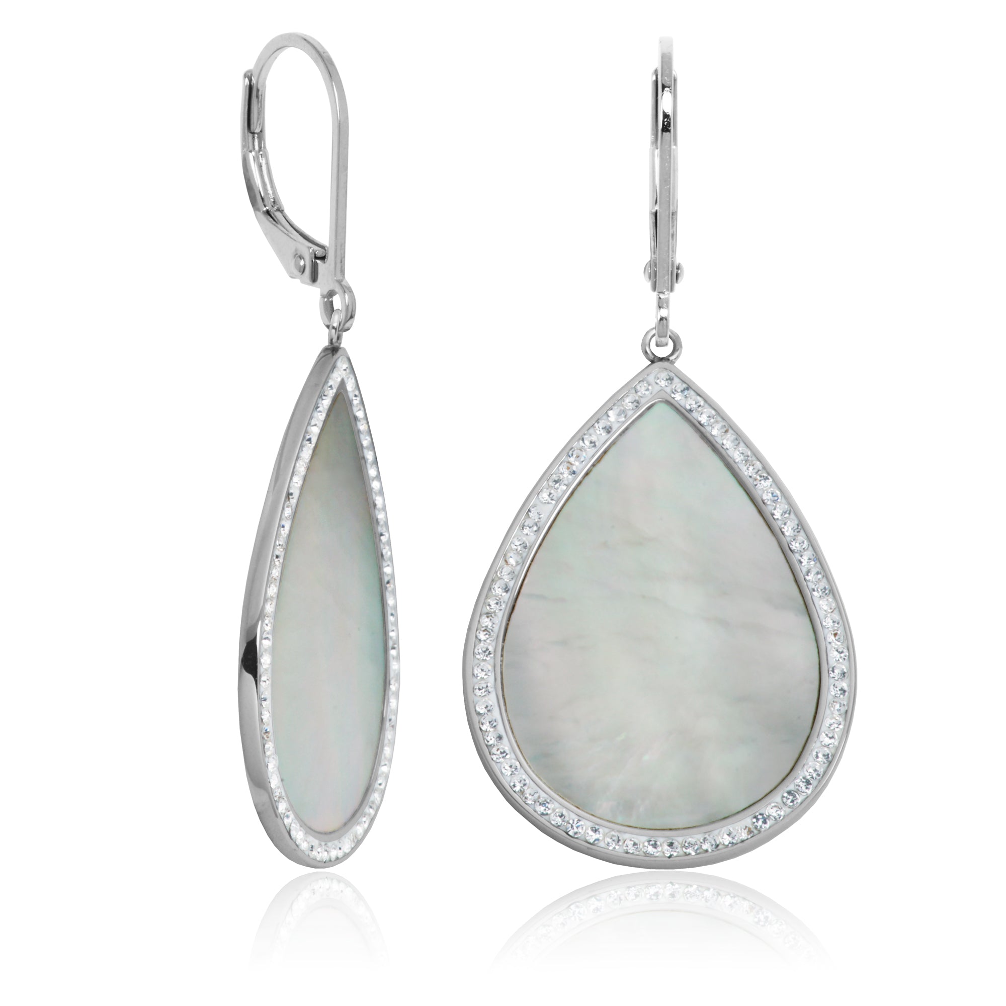 S. Steel Ear Mop &amp; Preciosa Crystal Leverback