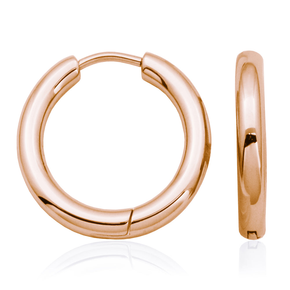 Steelx Ear Ip Rose 13/8Mm Huggie