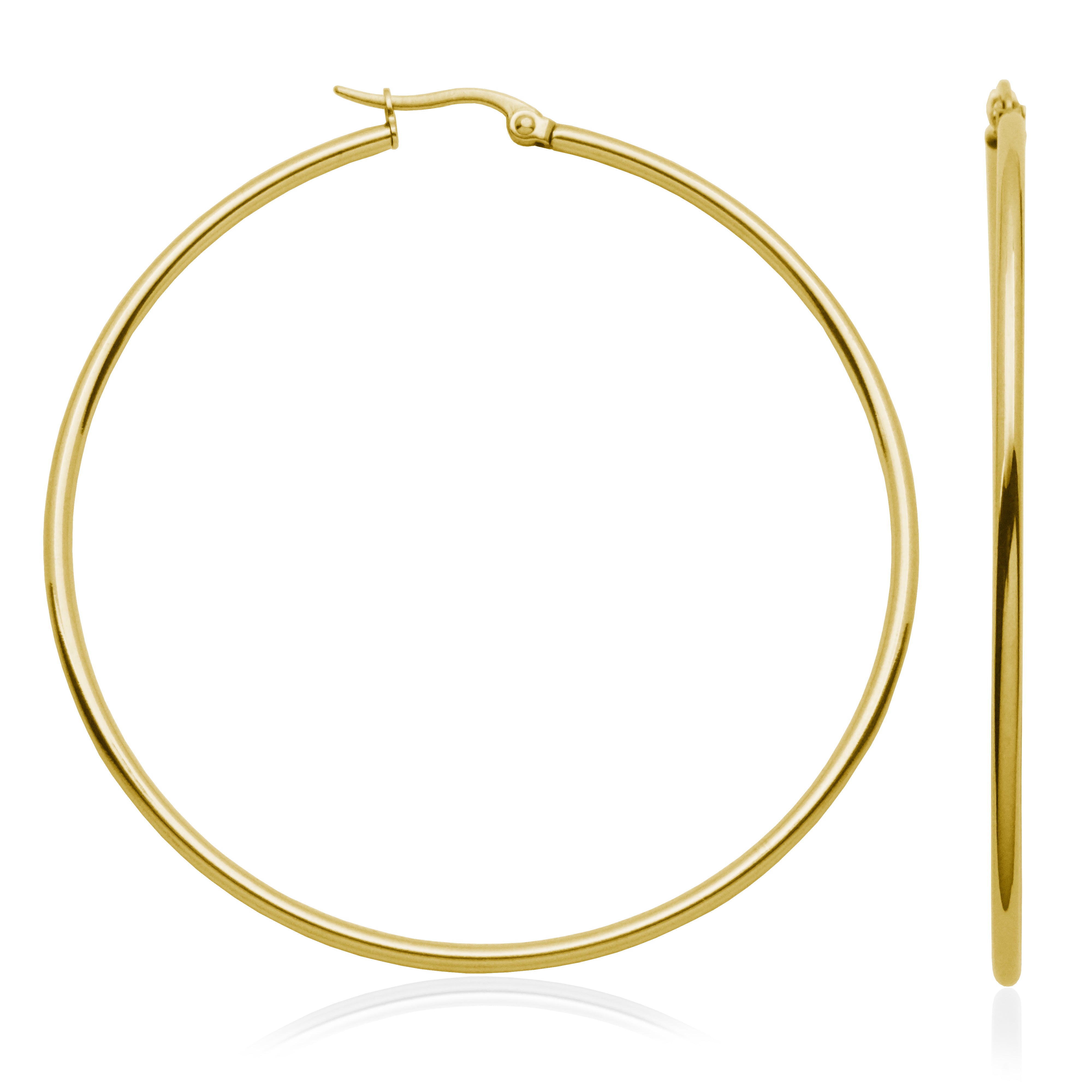 CJ Steelx 60mm Hoop Earrings - Gold