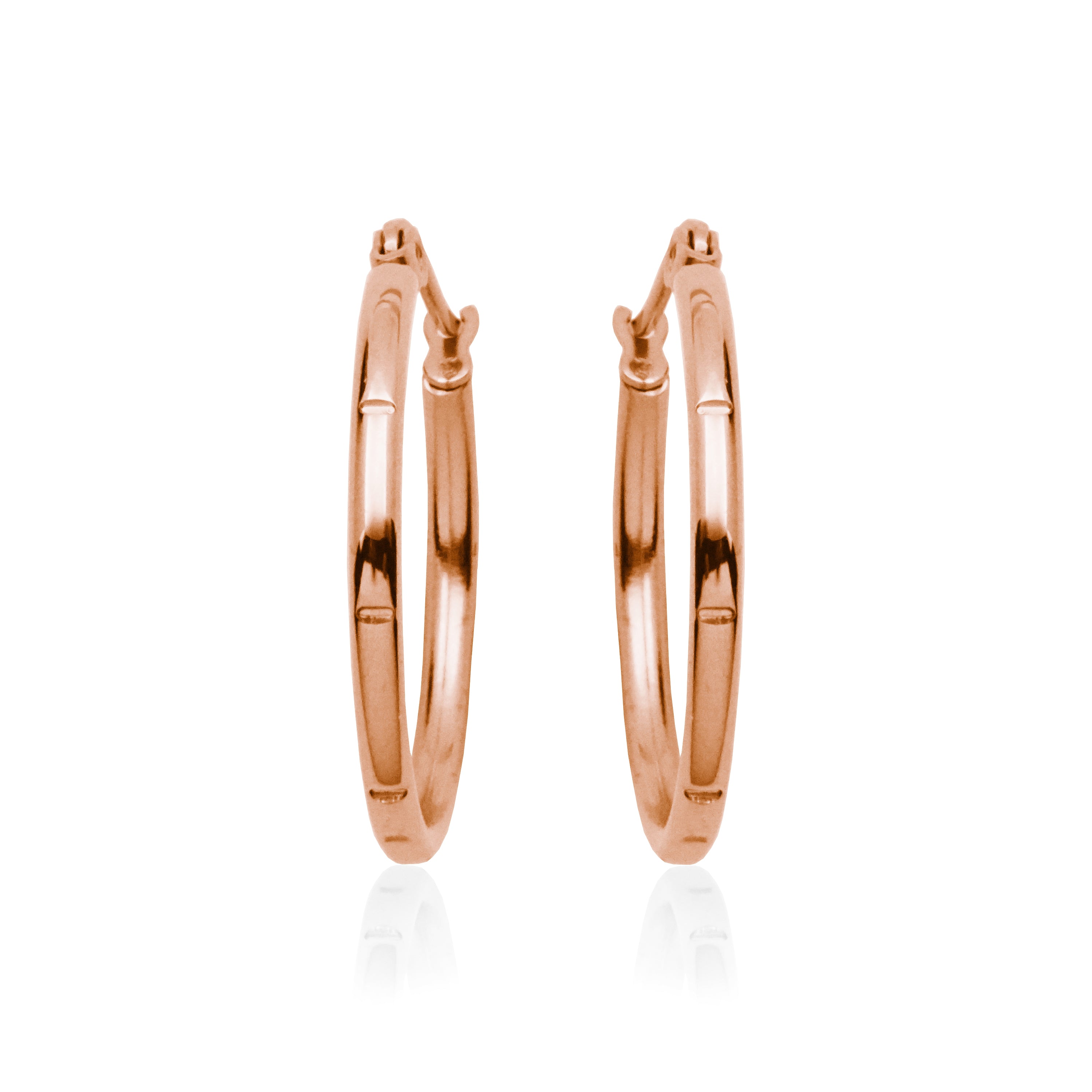 CJ Steelx 25mm Hoop Earrings - Rose Gold