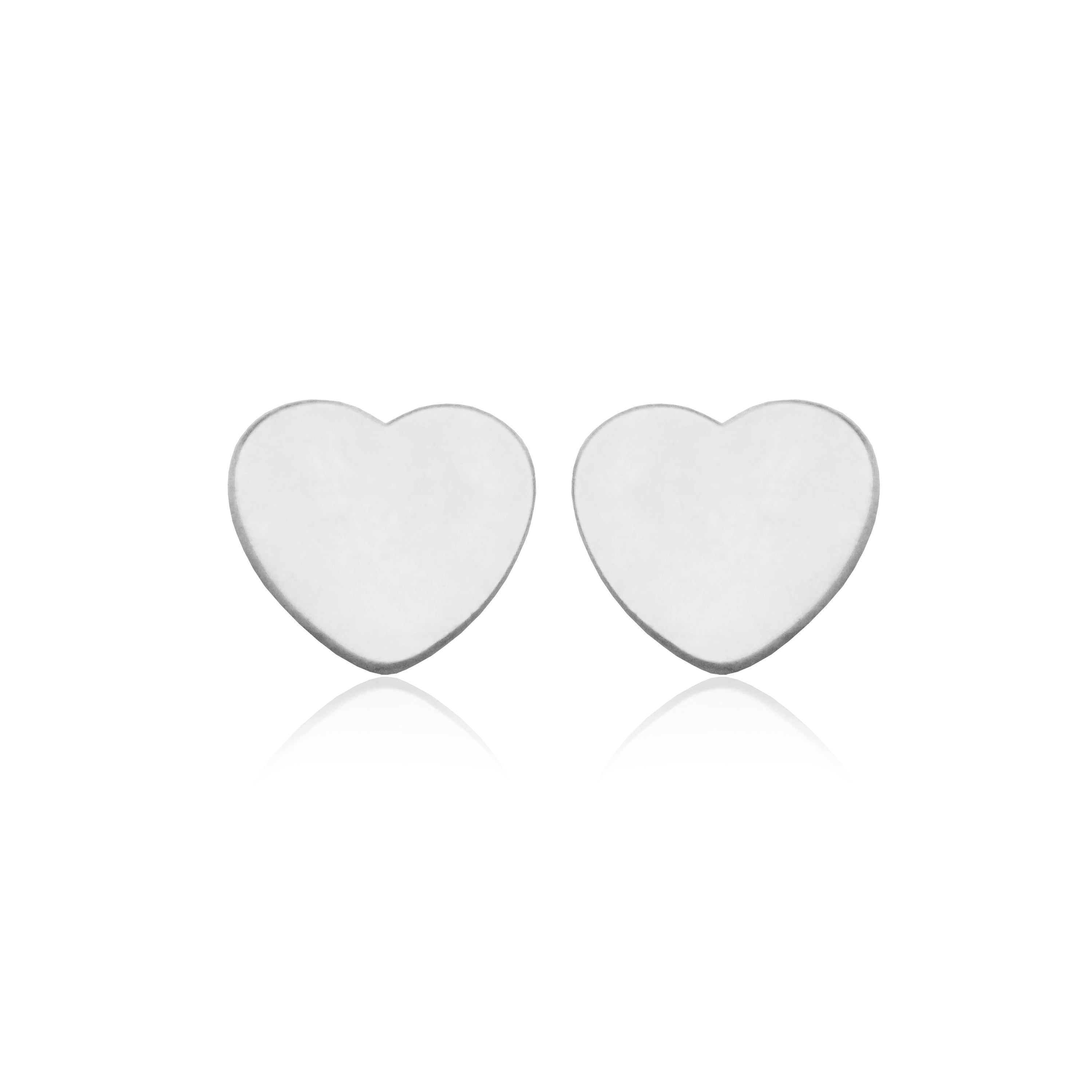 Valentine's Day CJ Steelx Heart Stud Earrings - Silver
