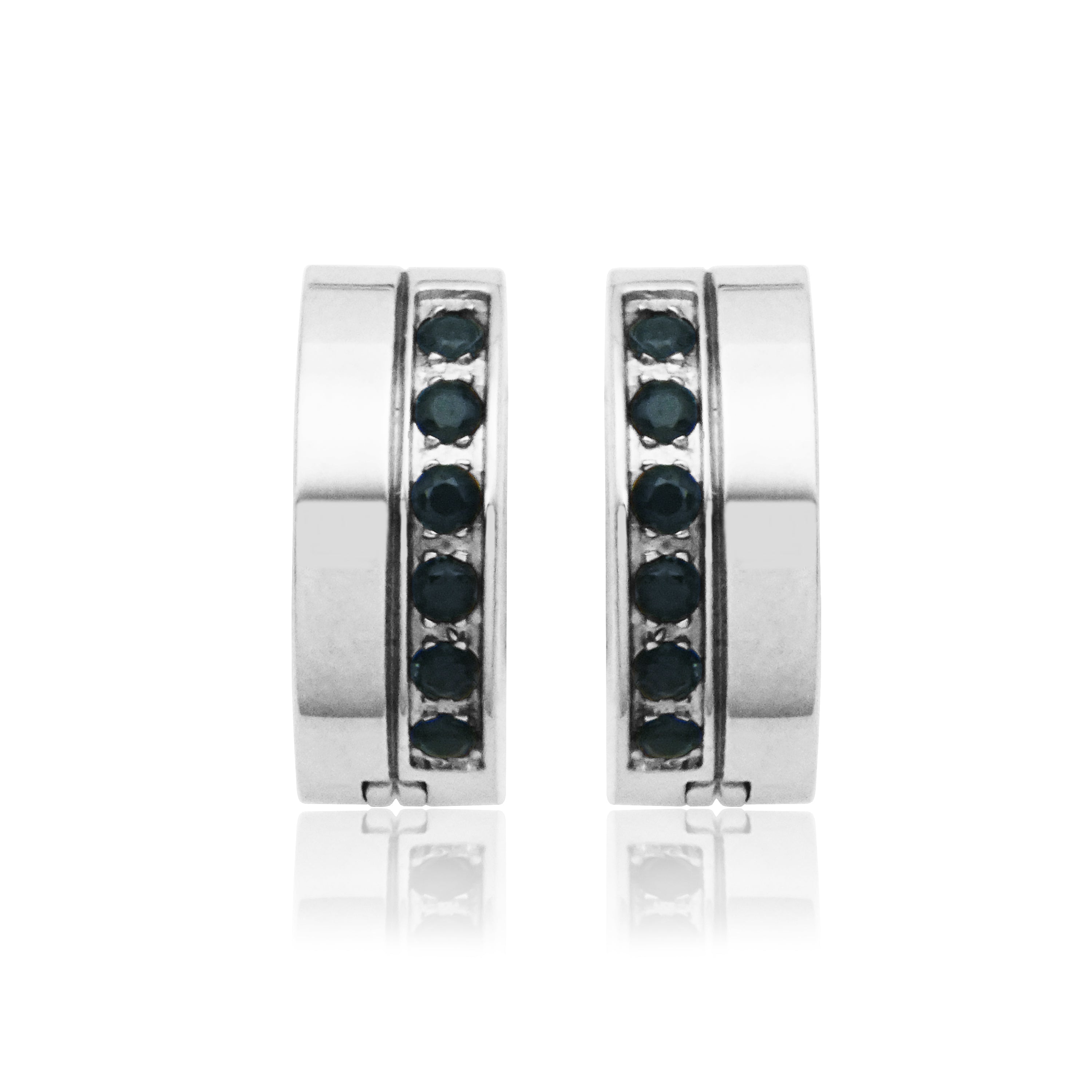 Steelx Huggie With Black Cz 13.5Mm