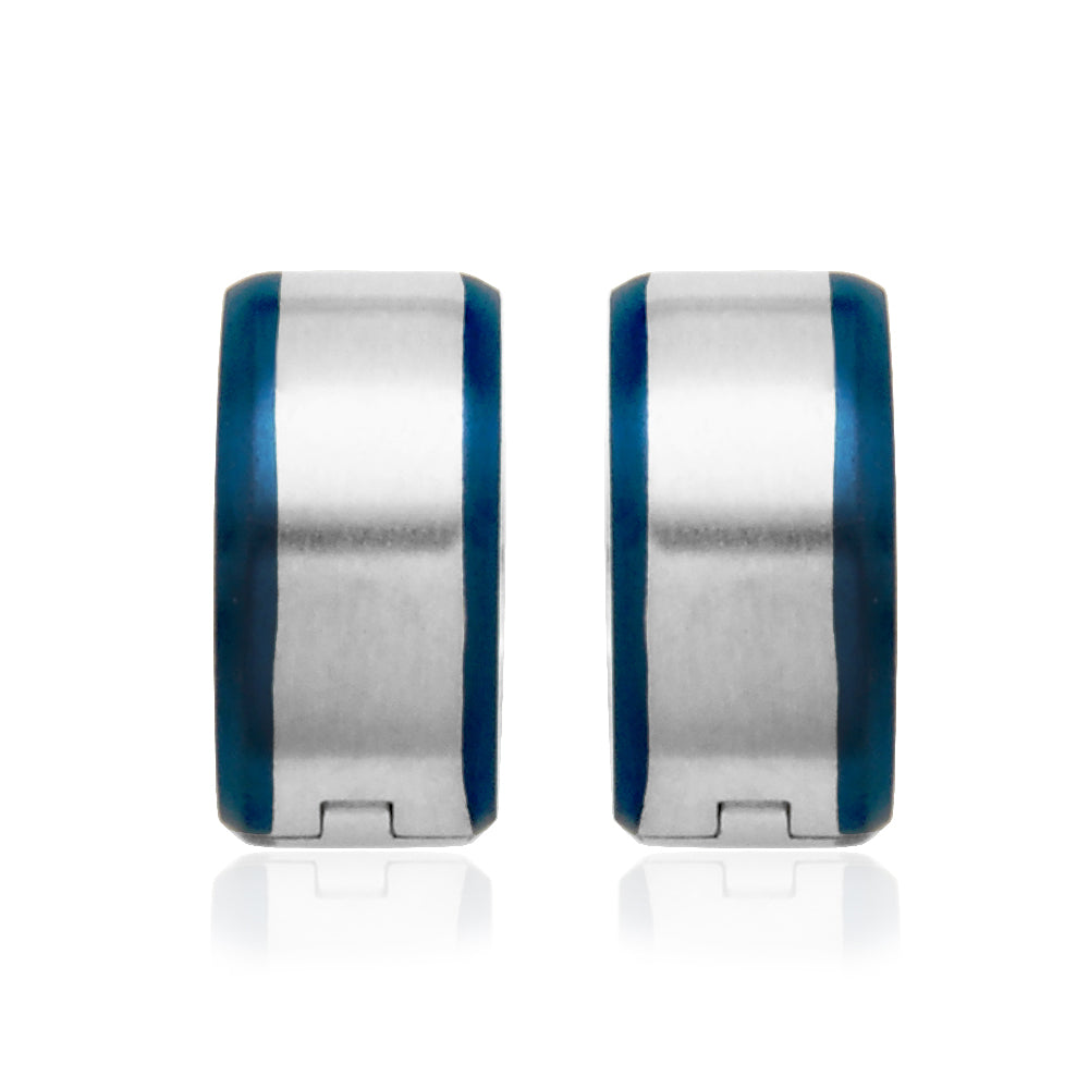 Steelx  Ip Blue Huggie 13.55Mm