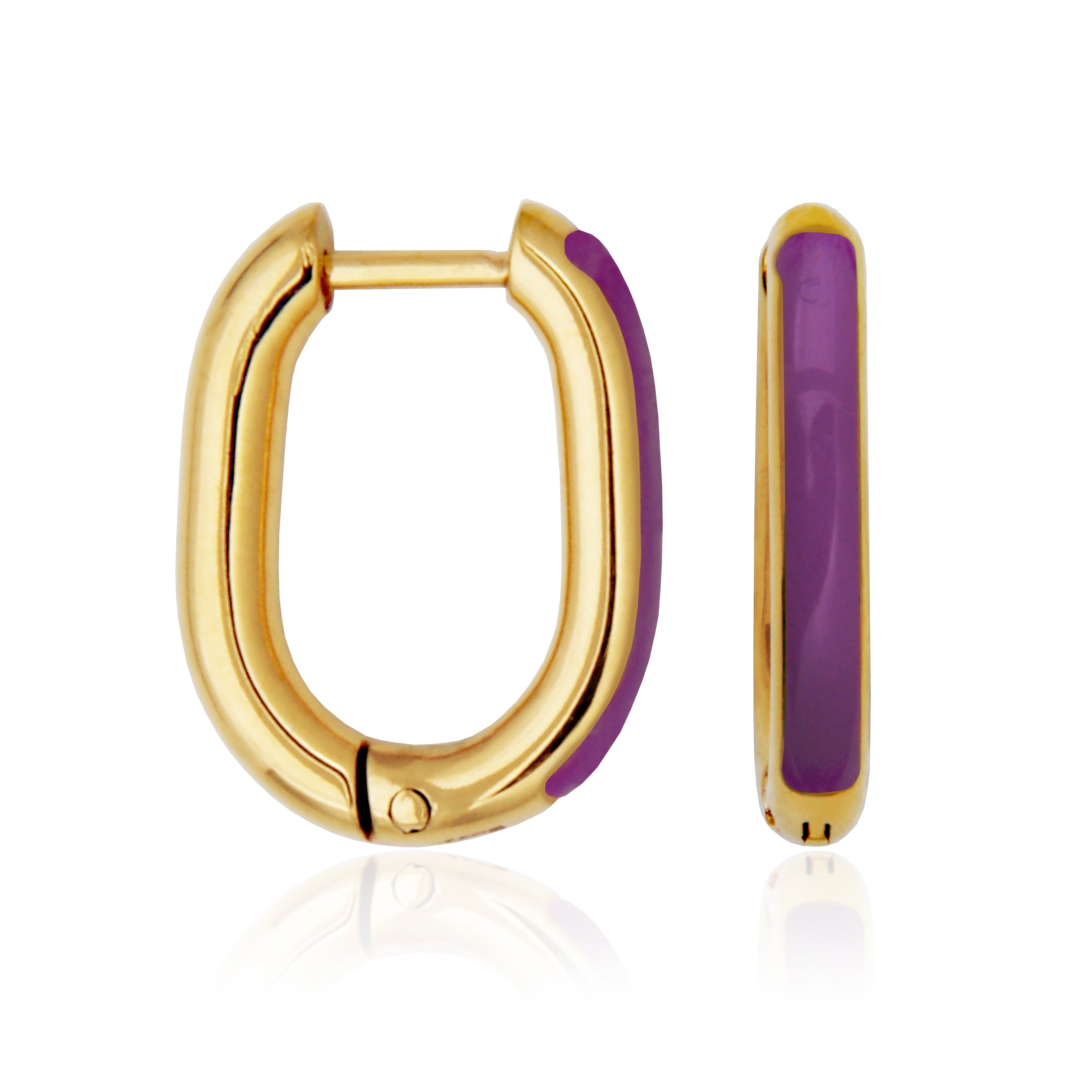 Steelx Ip Gd Purple Enamel Huggie Hoop 12*16Mm