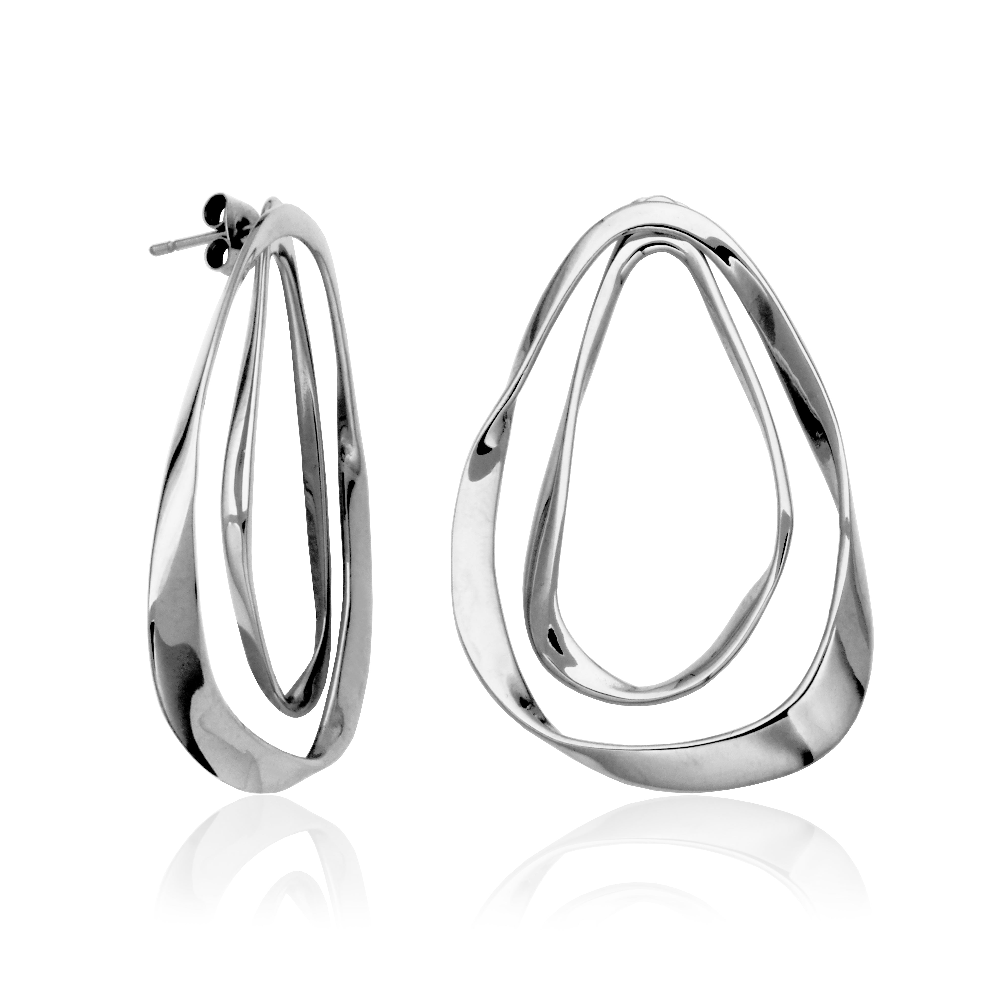 Steelx Crinkled Teardrops Earring 32*46/20*40Mm