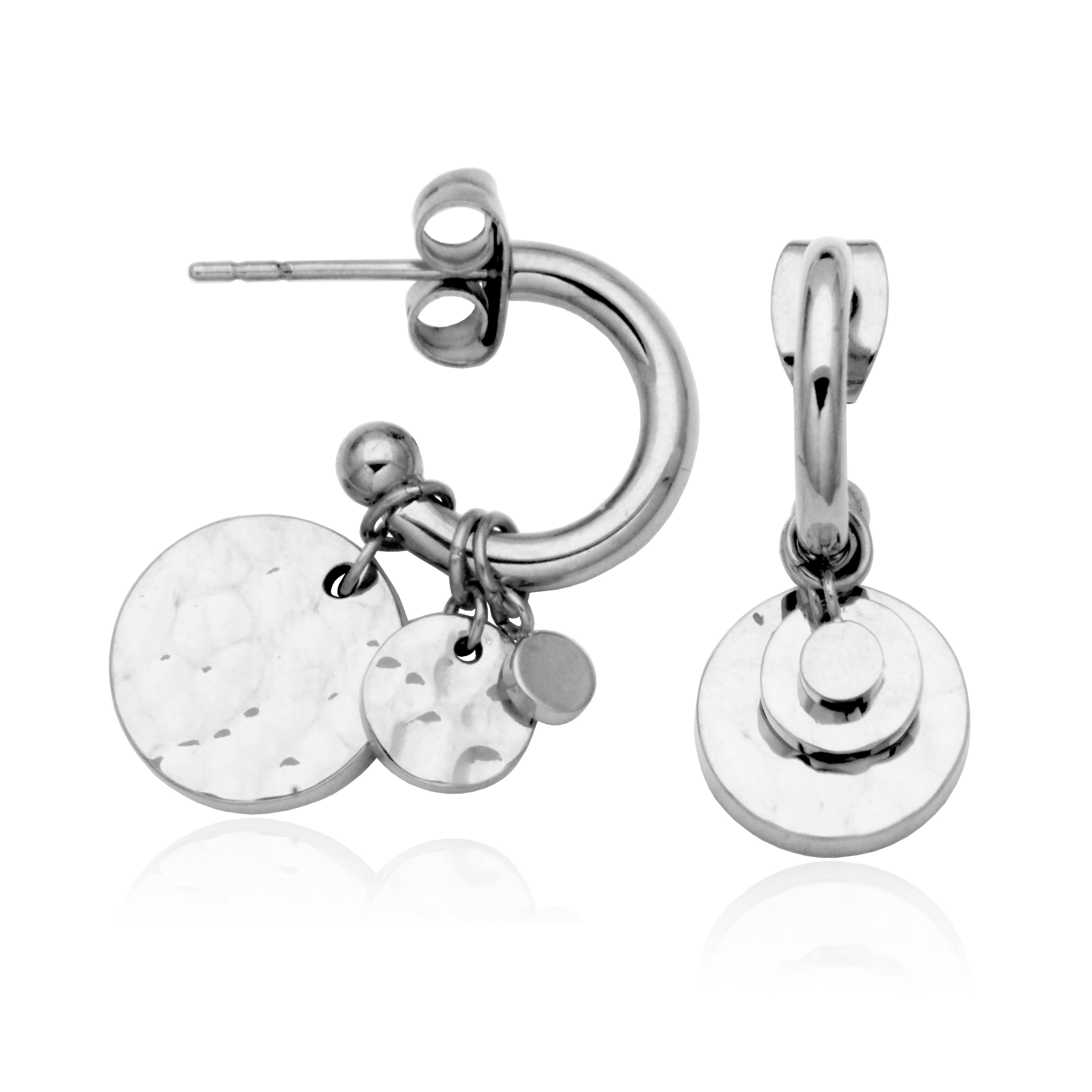 Steelx Hammered Multi-Disc Open Hoop12Mm