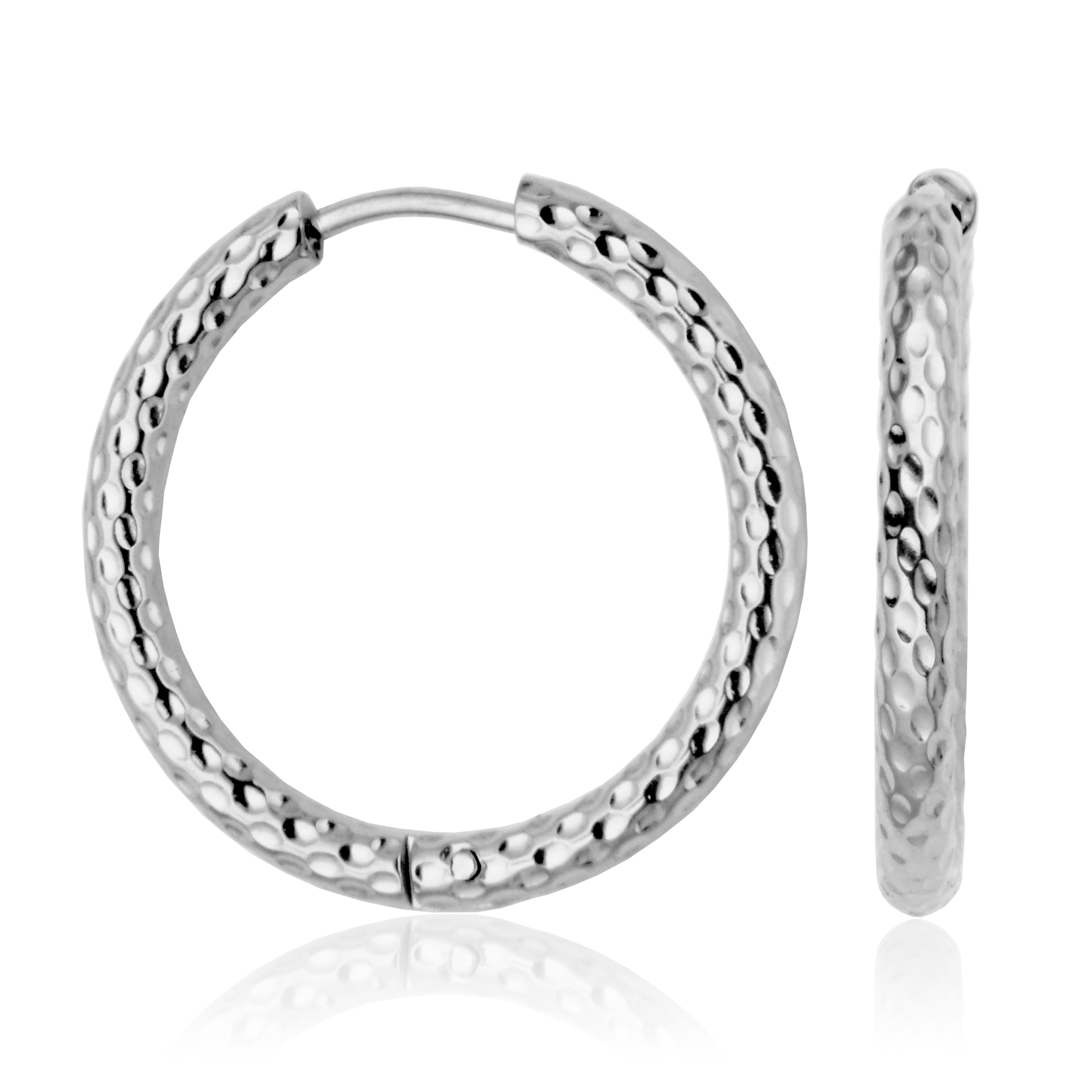 Steelx Textured Hoop Earring 20/25Mm