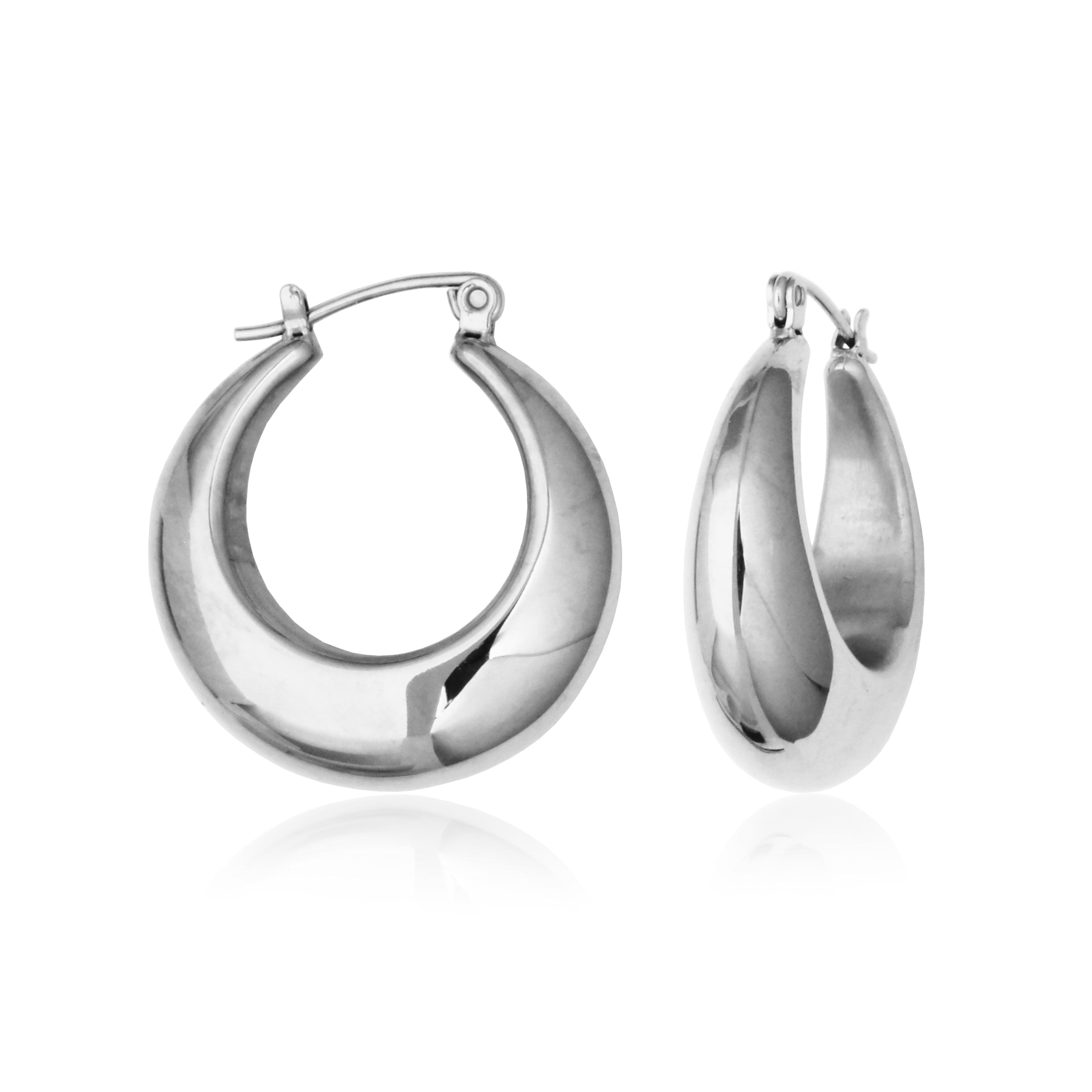 Steelx Earring  High Polish  Puffy Hoop Id 17.5Mm