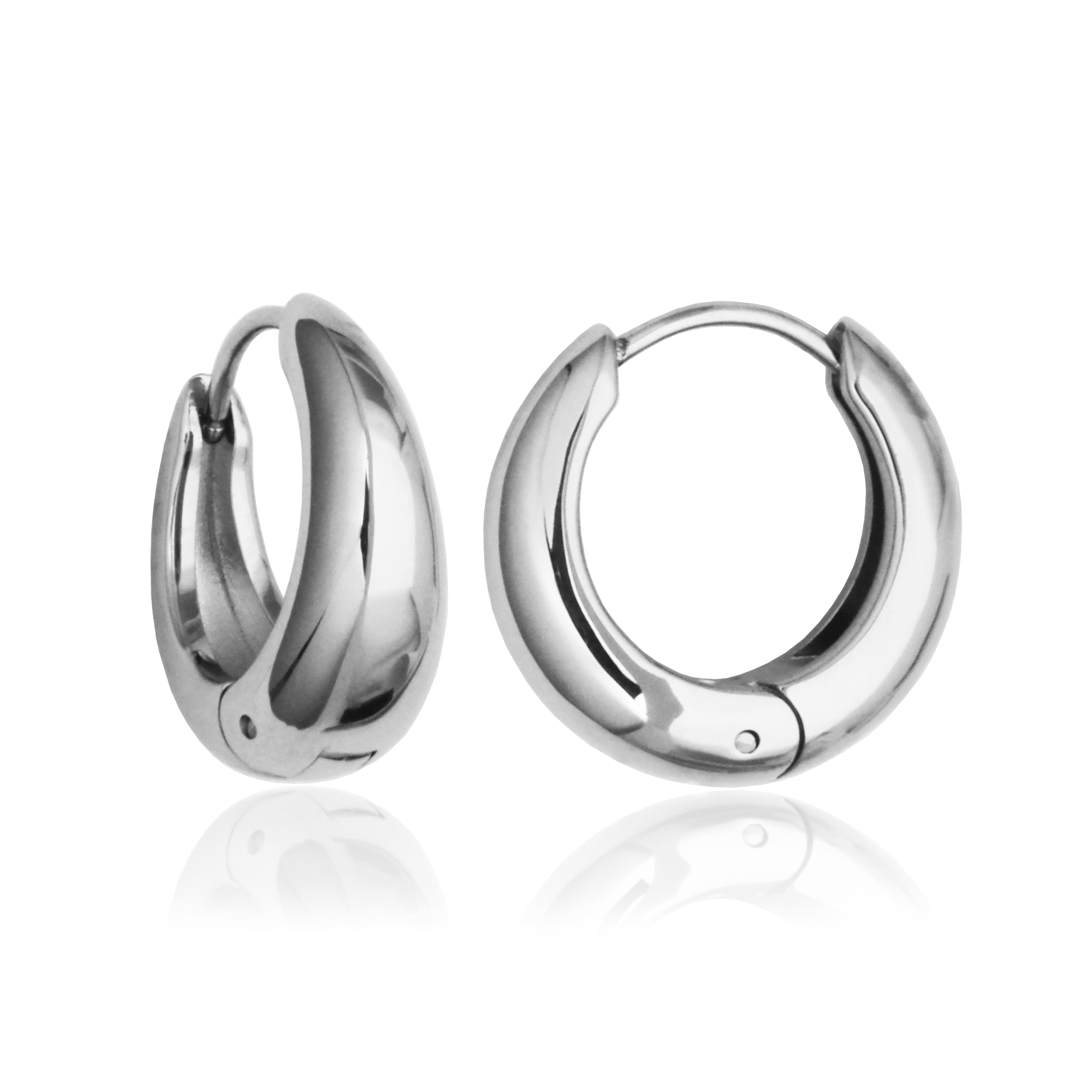 Steelx Puffy Huggie Hoop Earring Od 19Mm