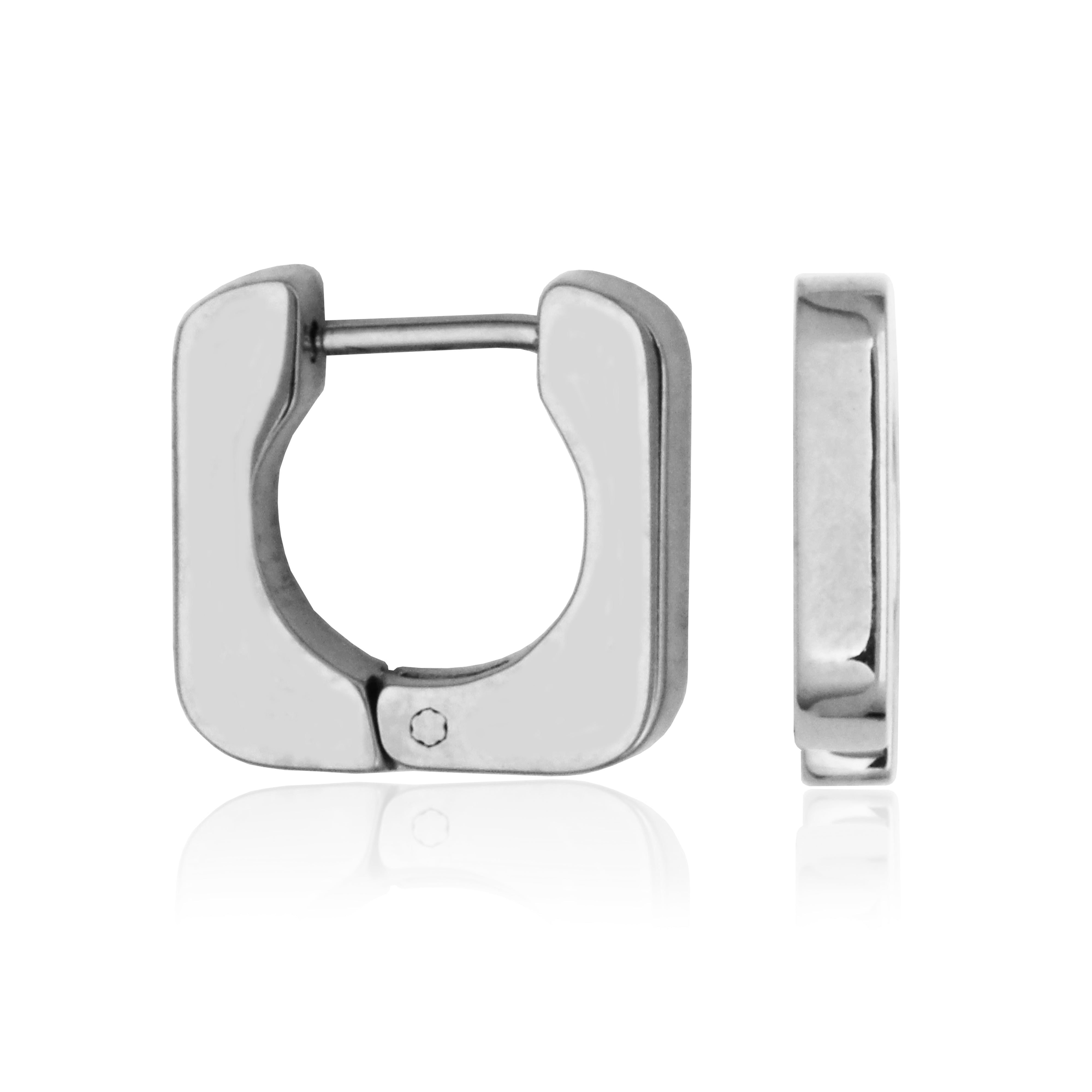 Steelx High Polish  Sq Huggie 14*13.5Mm