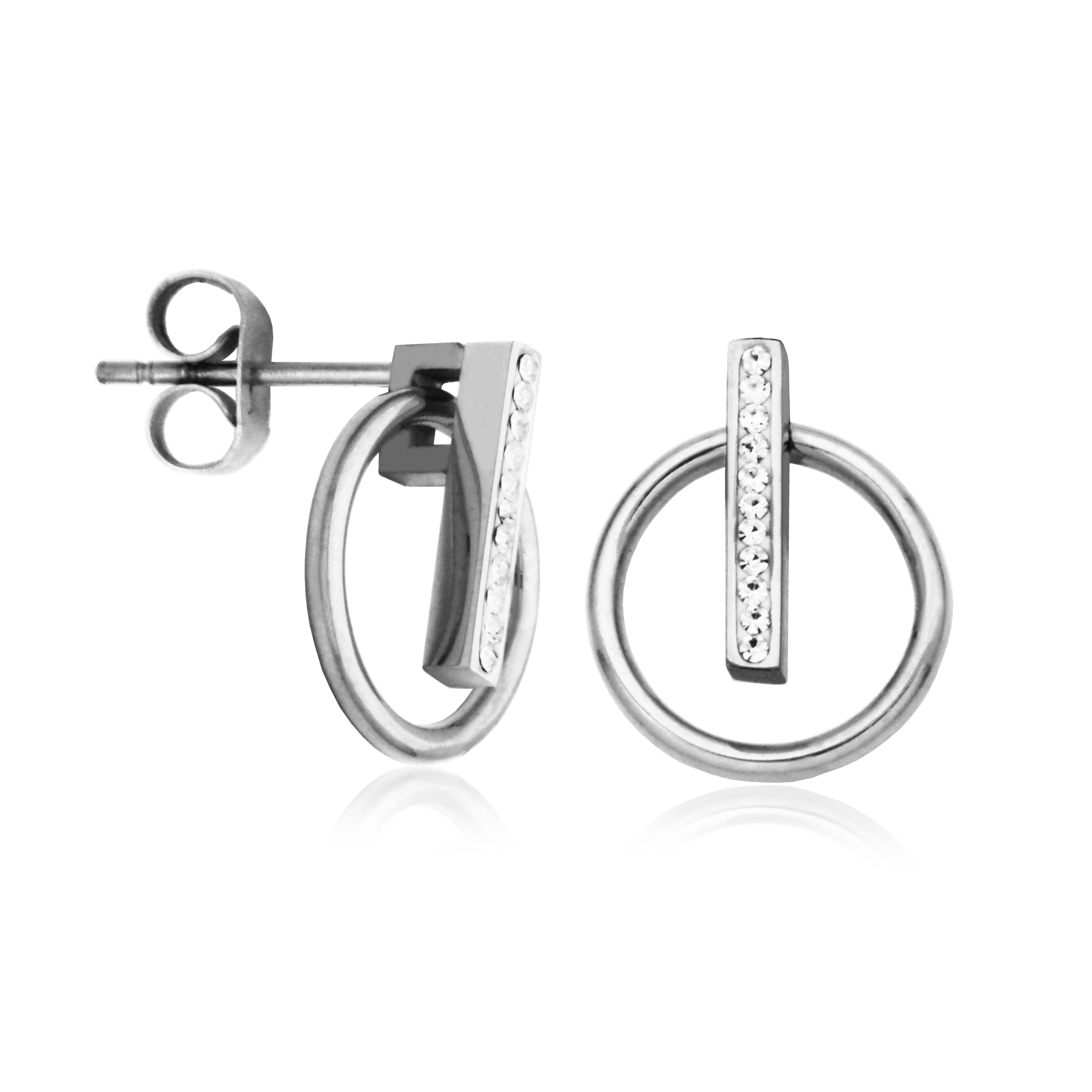 Steelx Circle Bar Preciosa Crystal Pp4  Earring