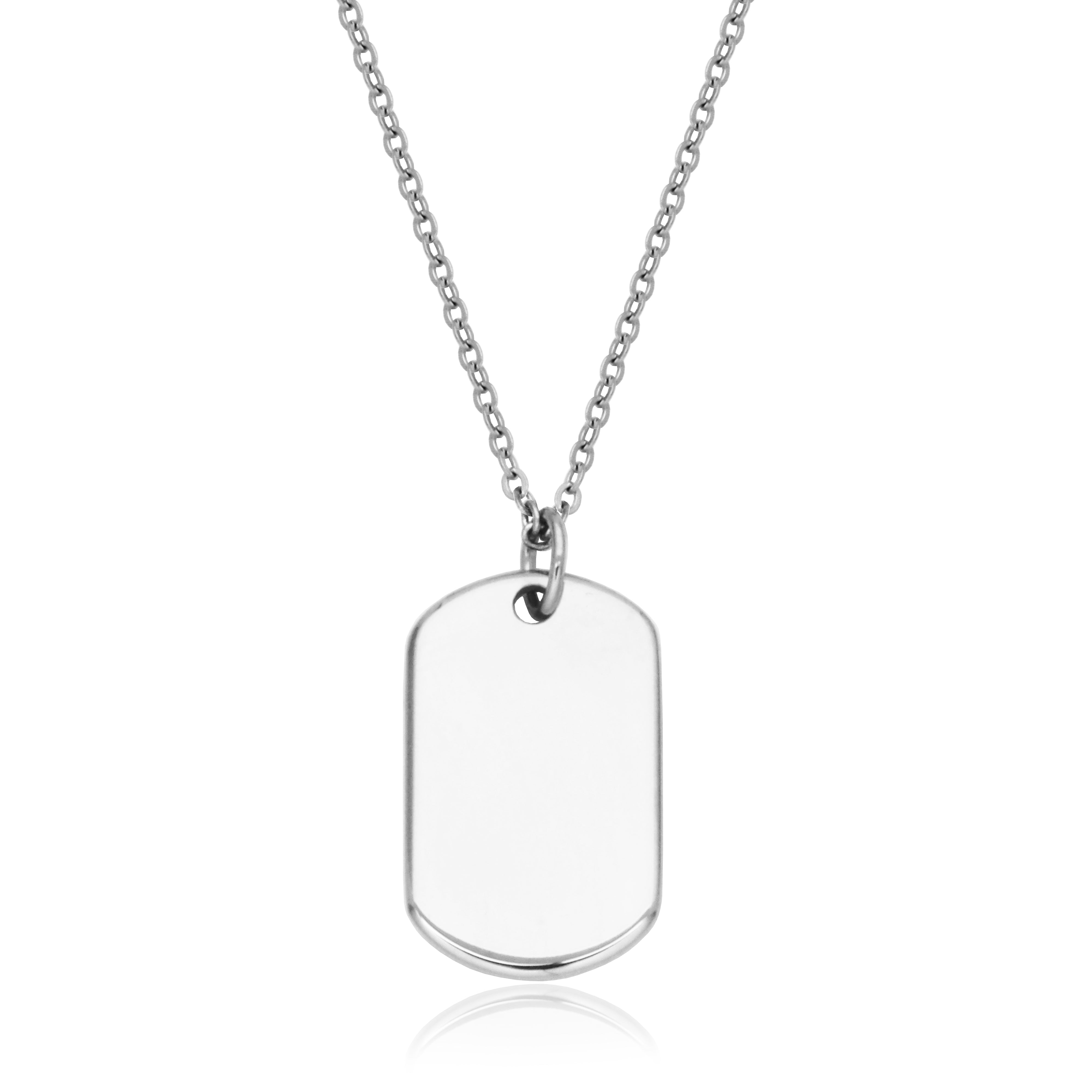 Steelx High Polish 13*21Mm Dog Tag Pend 16+2"
