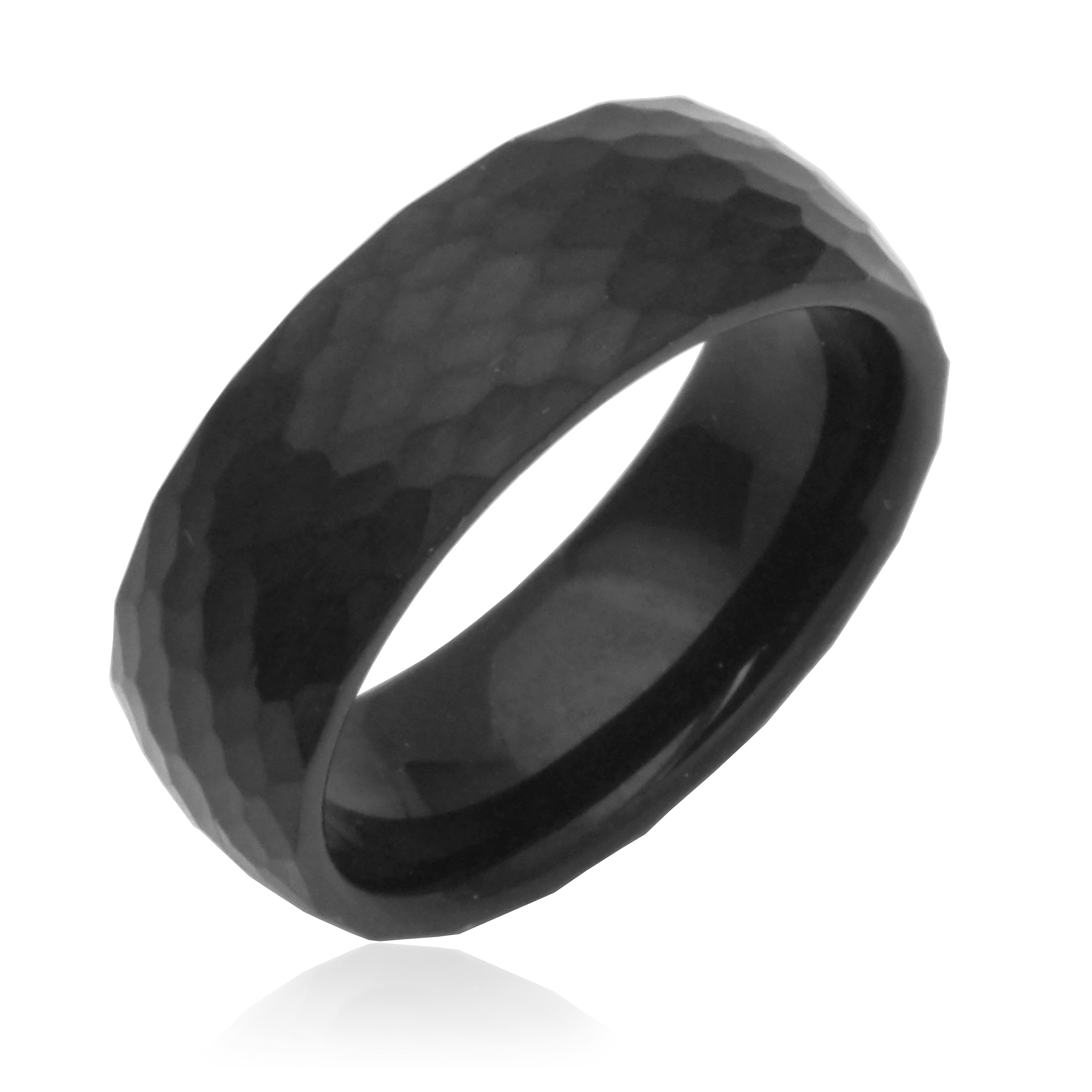CJ STEELX Faceted Ring - Black - Size 10