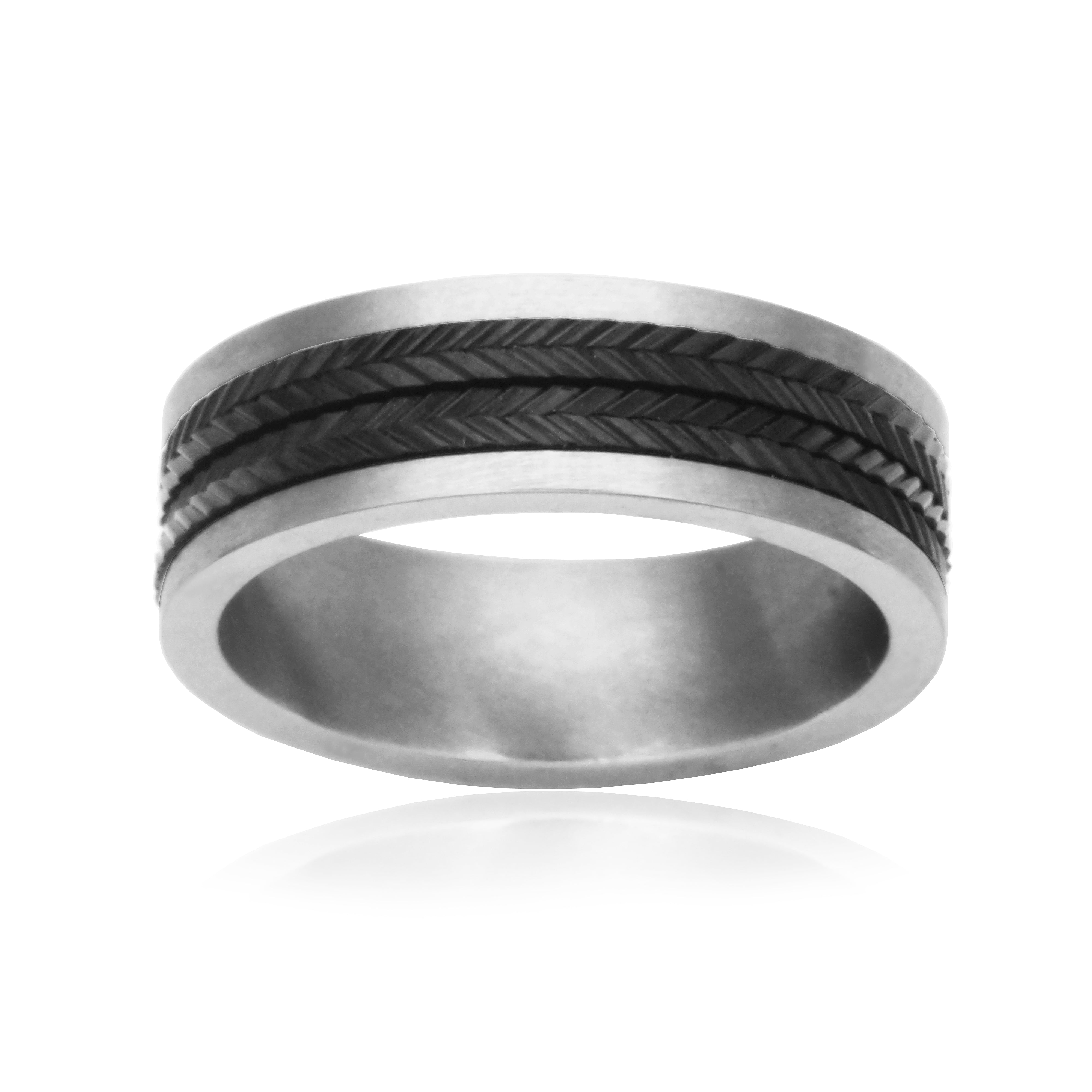 Steelx Ip Black Meditation Ring