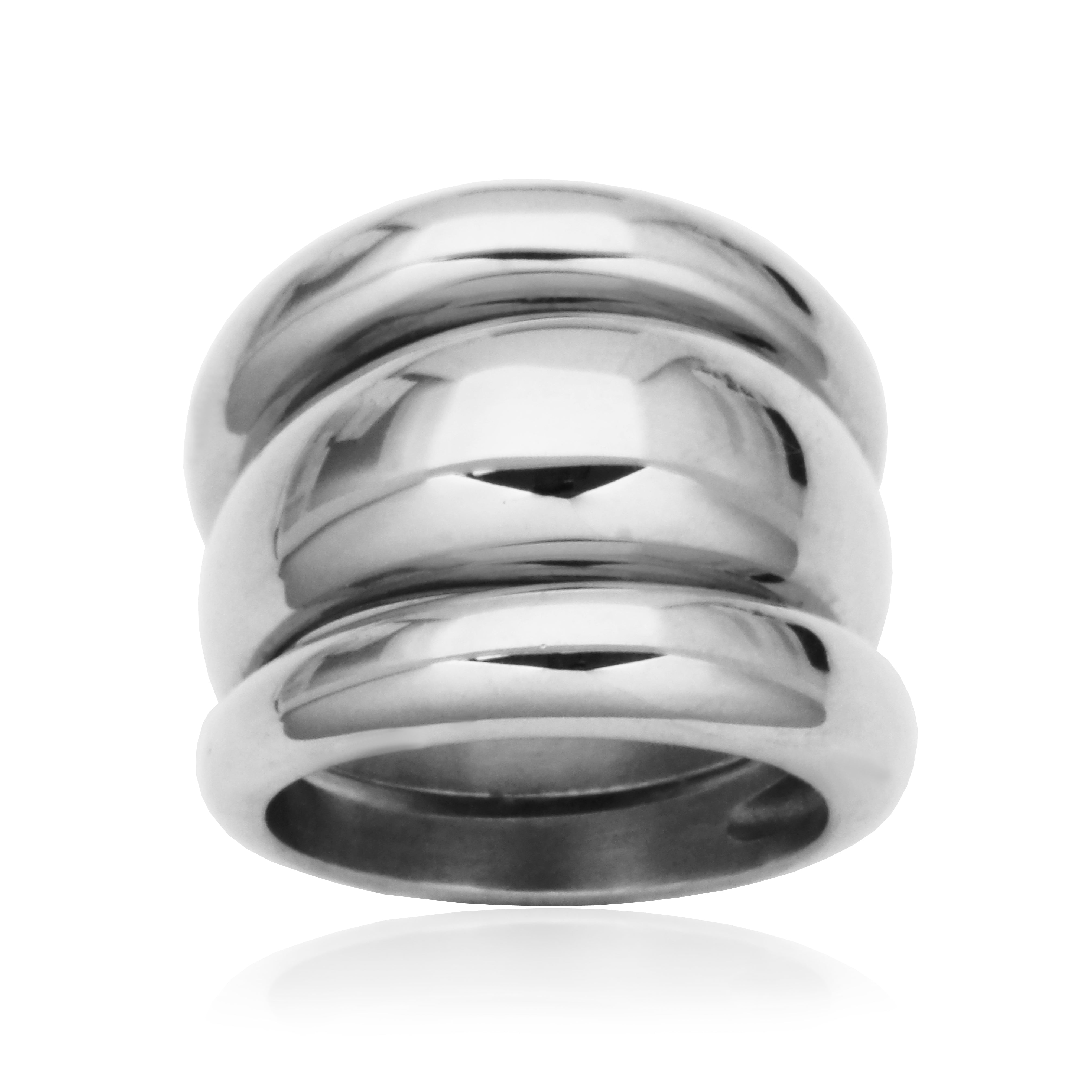 Steelx High Polish Fuffy Triple Stackble Ring