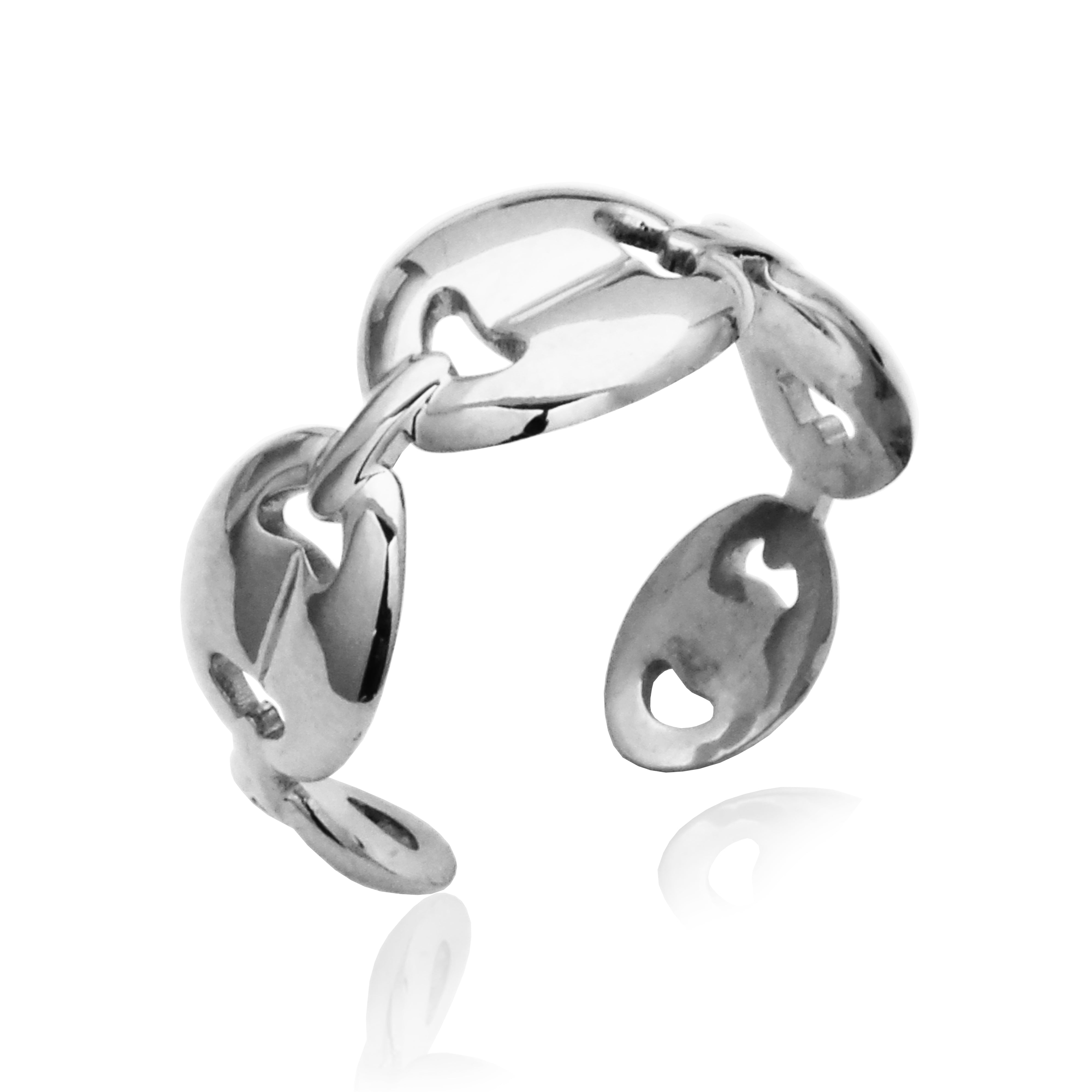 Steelx Adjustable High Polish Gucci Link Ring